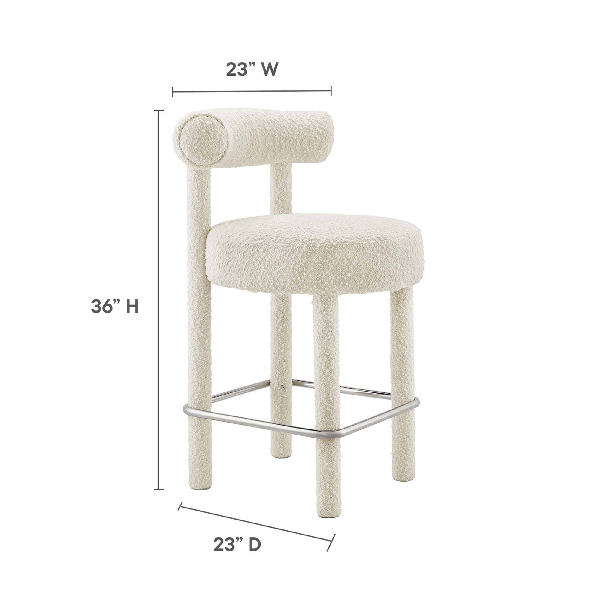 Modway Toulouse Boucle Fabric Counter Stool