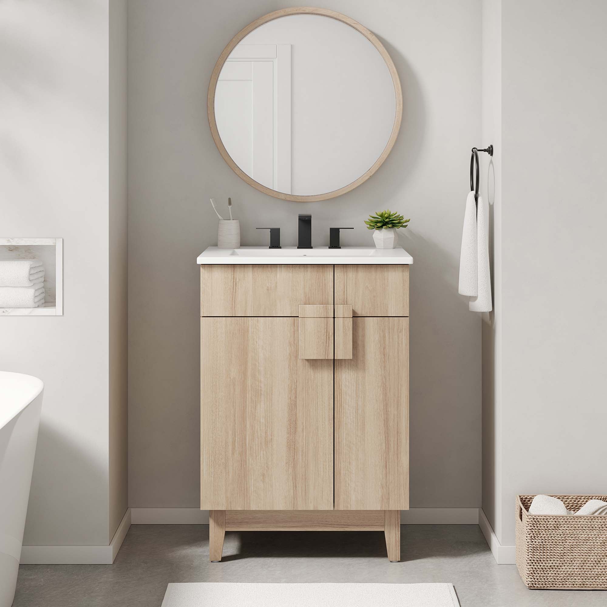 Modway Miles 24” Bathroom Vanity Cabinet (Sink Basin Not Included)