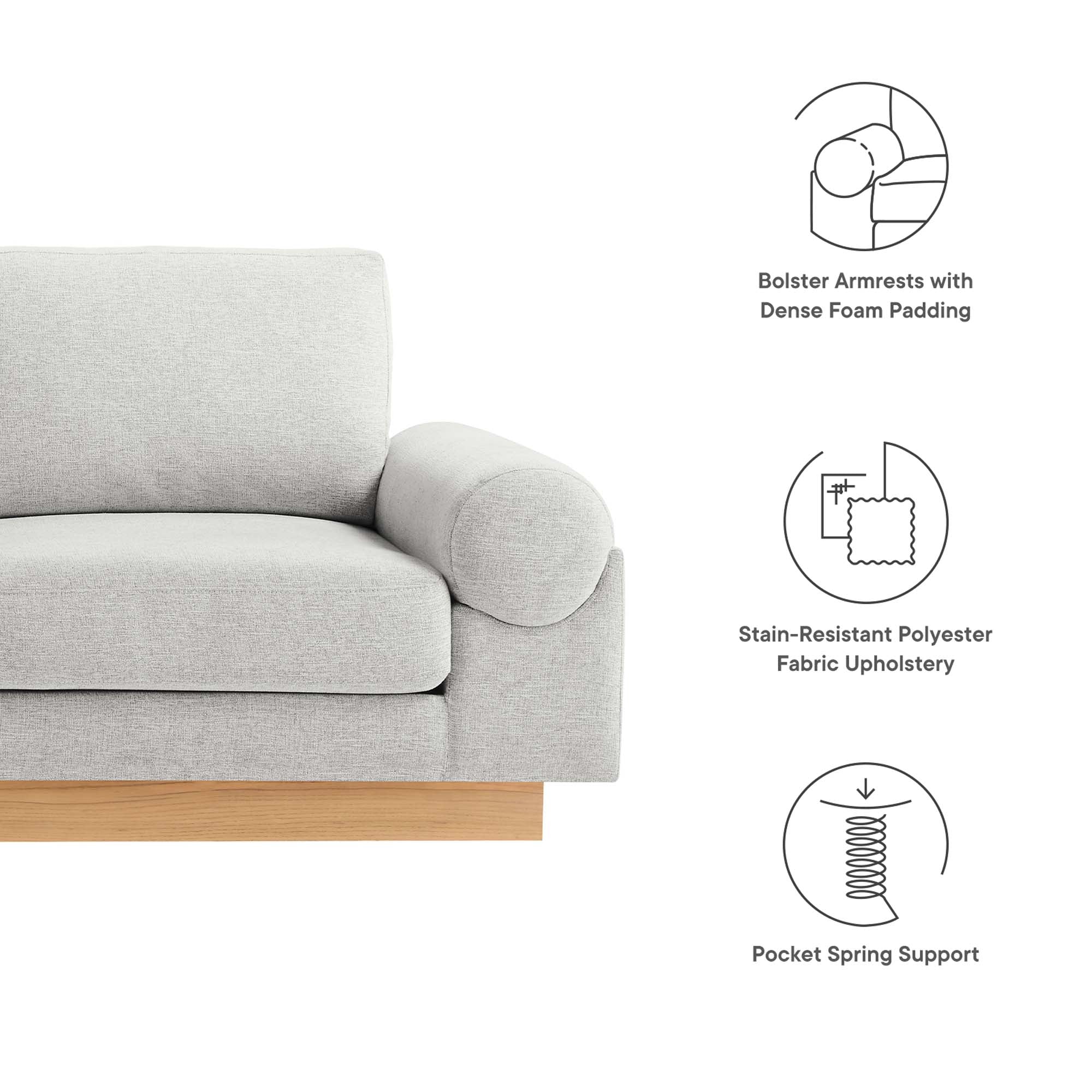 Modway Oasis Upholstered Fabric Sofa