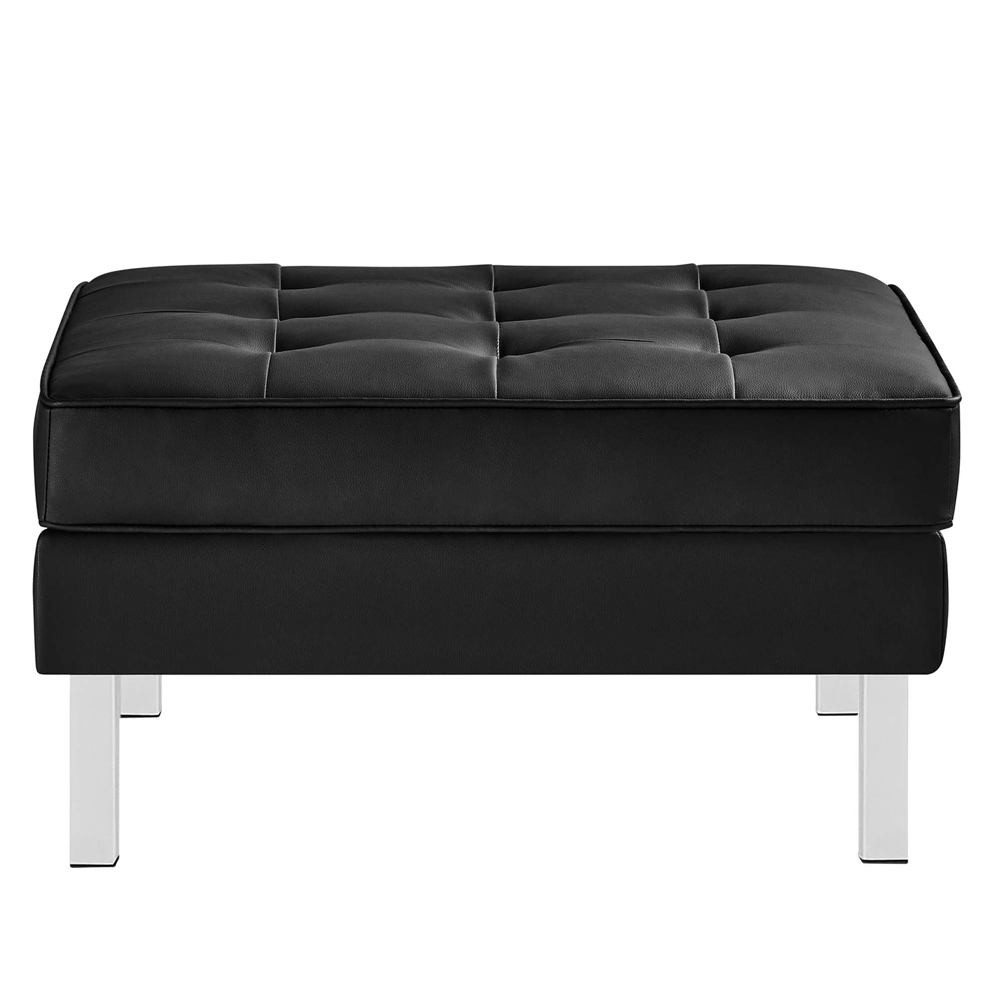 Modway Loft Tufted Vegan Leather Armchair and Ottoman Set