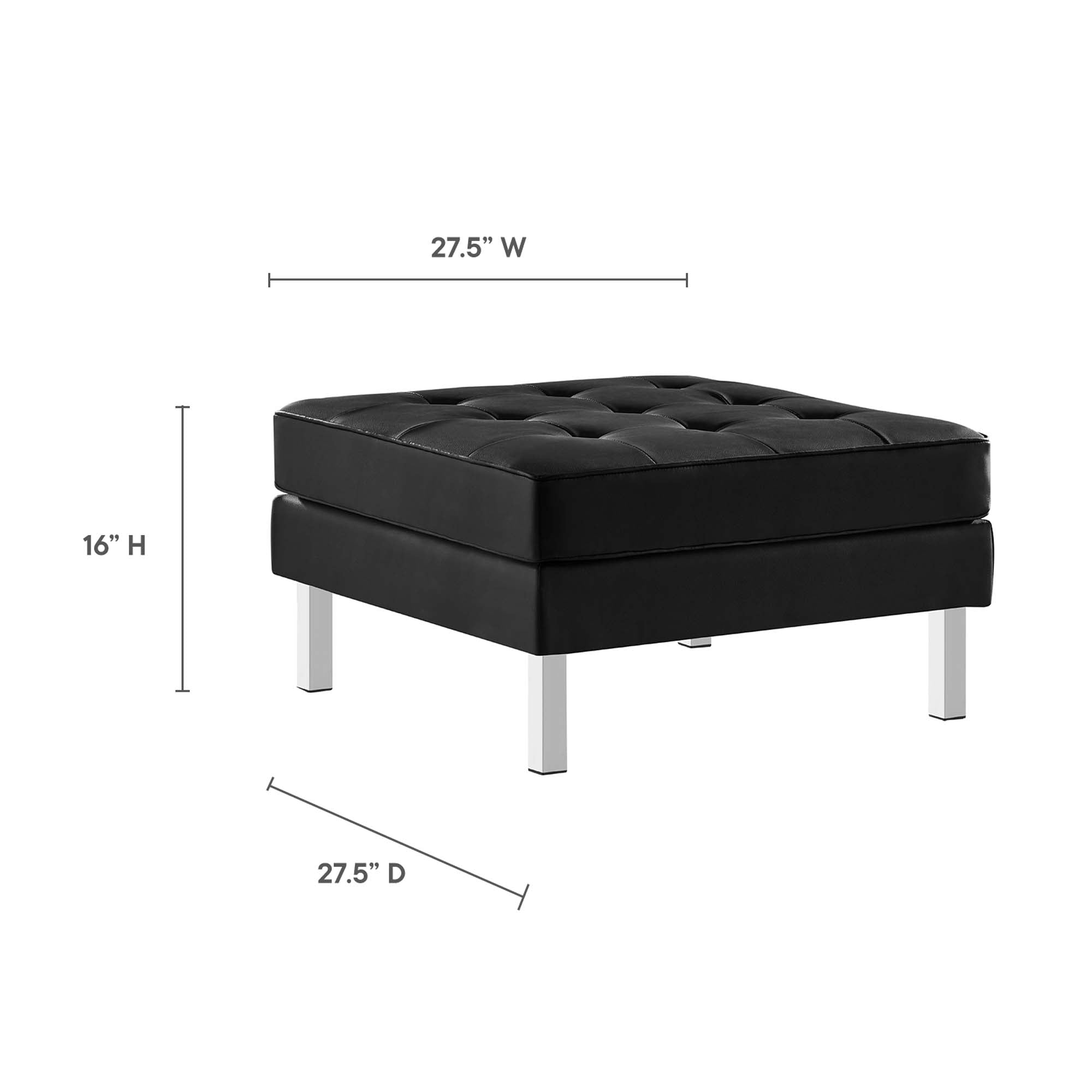 Modway Loft Tufted Vegan Leather Armchair and Ottoman Set