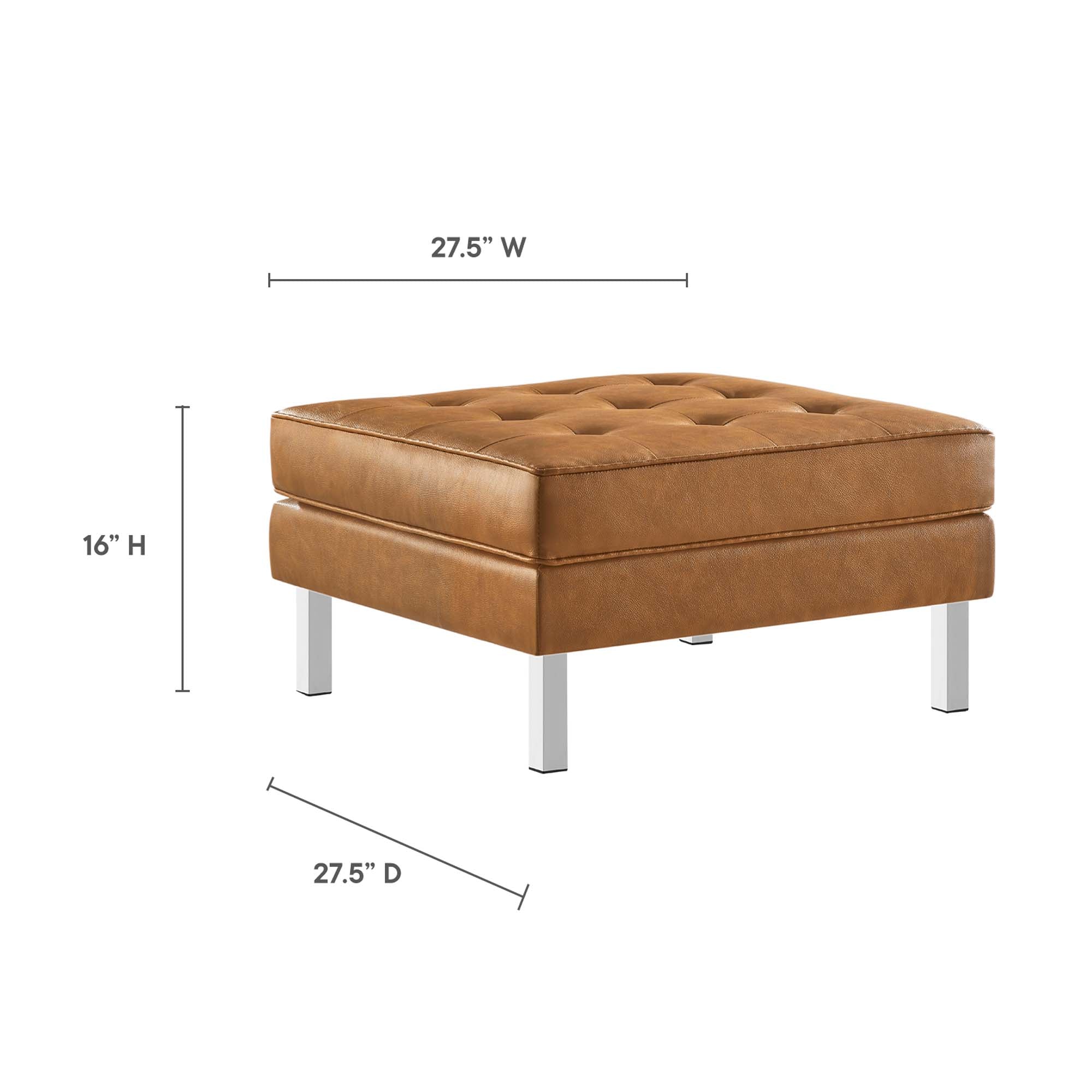 Modway Loft Tufted Vegan Leather Armchair and Ottoman Set
