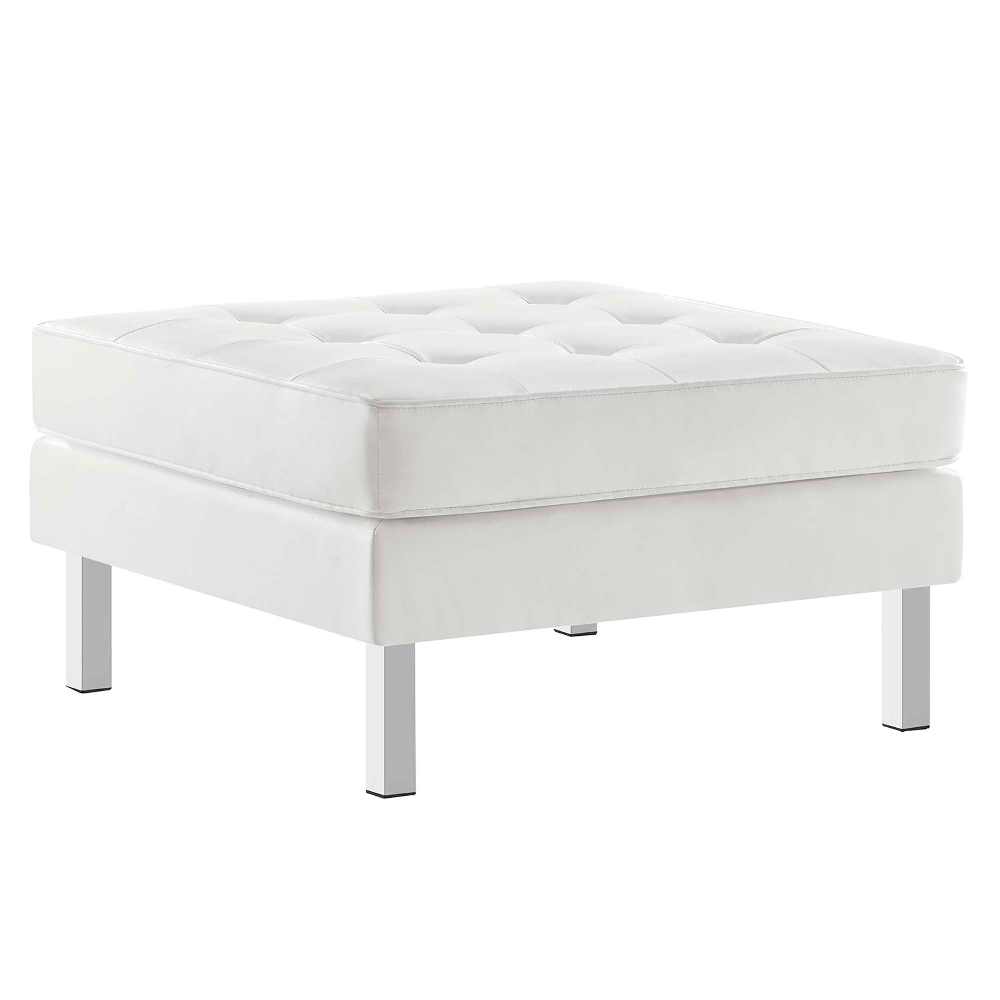 Modway Loft Tufted Vegan Leather Armchair and Ottoman Set