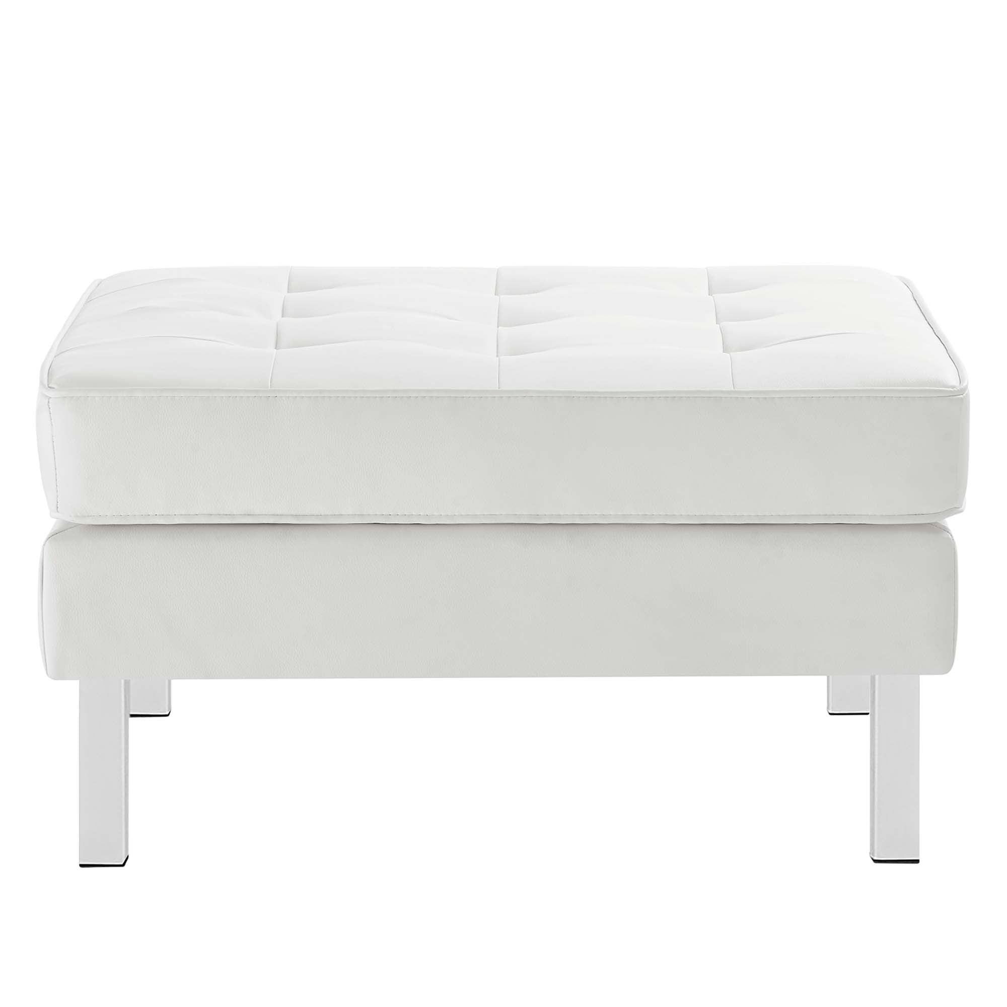 Modway Loft Tufted Vegan Leather Armchair and Ottoman Set