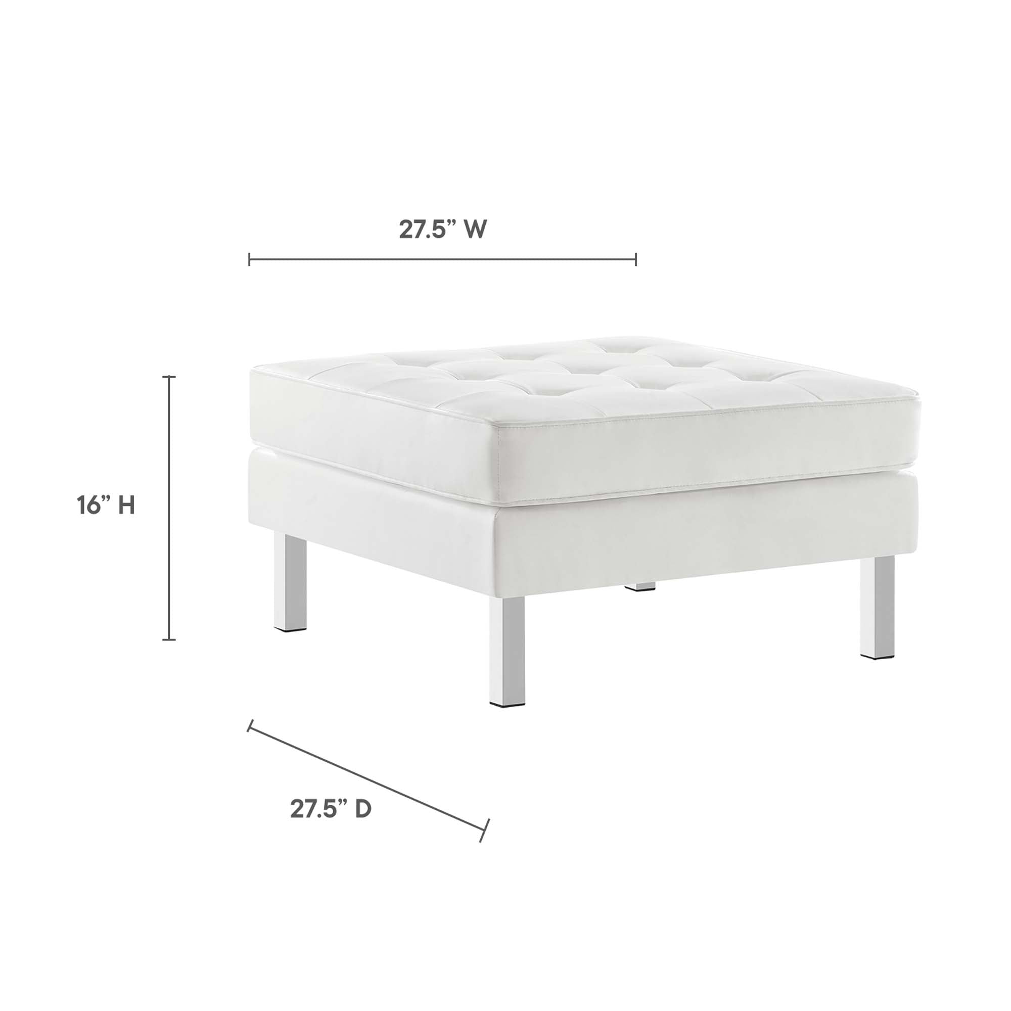Modway Loft Tufted Vegan Leather Armchair and Ottoman Set