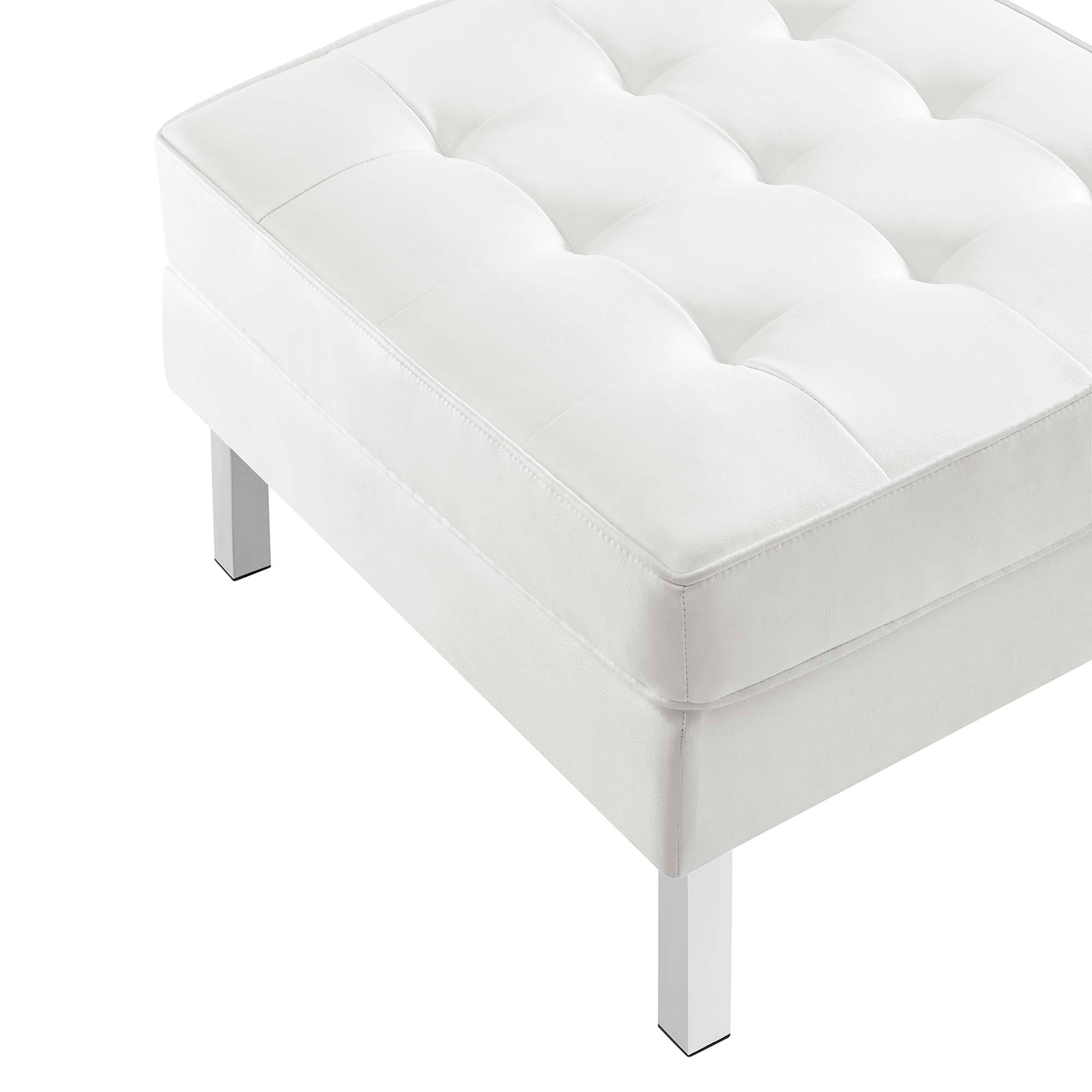 Modway Loft Tufted Vegan Leather Sofa and Ottoman Set