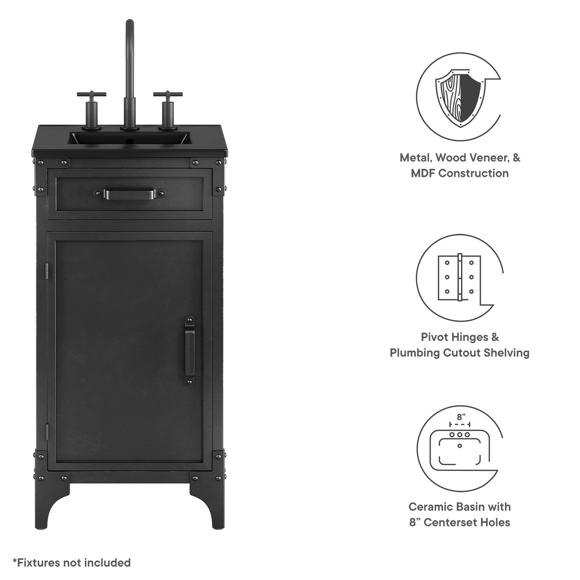 Modway Steamforge 18" Bathroom Vanity