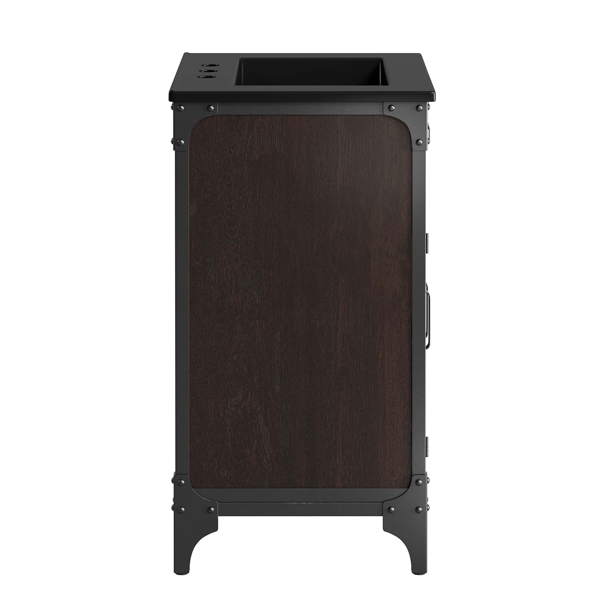 Modway Steamforge 24" Bathroom Vanity with Ceramic Sink – Industrial Modern, White/Black or Black/Black