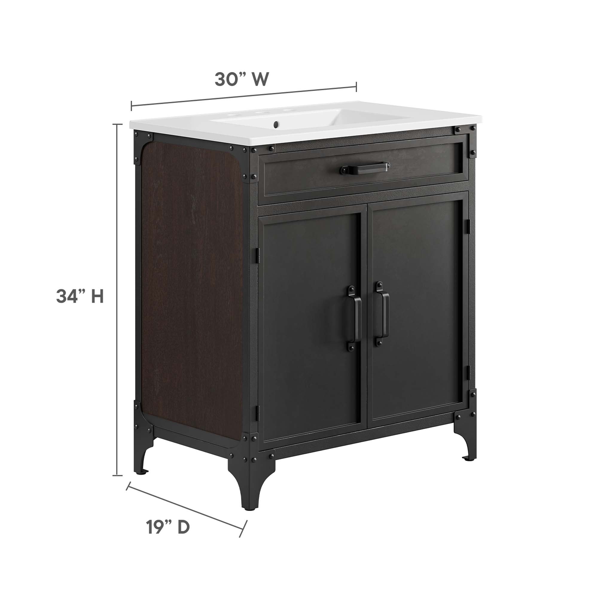 Modway Steamforge 30" Bathroom Vanity