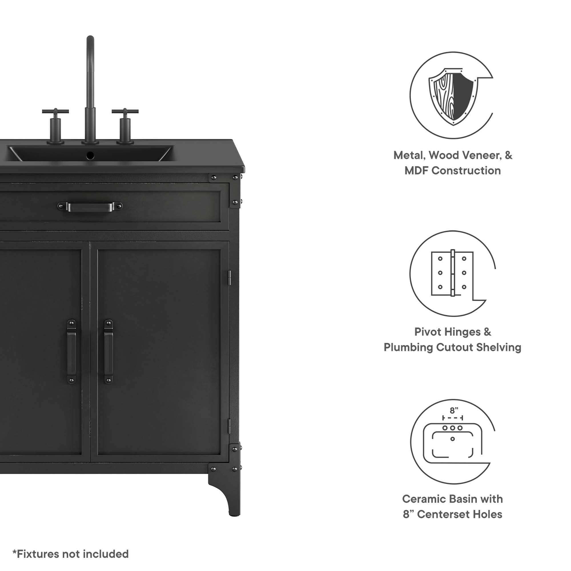 Modway Steamforge 30" Bathroom Vanity