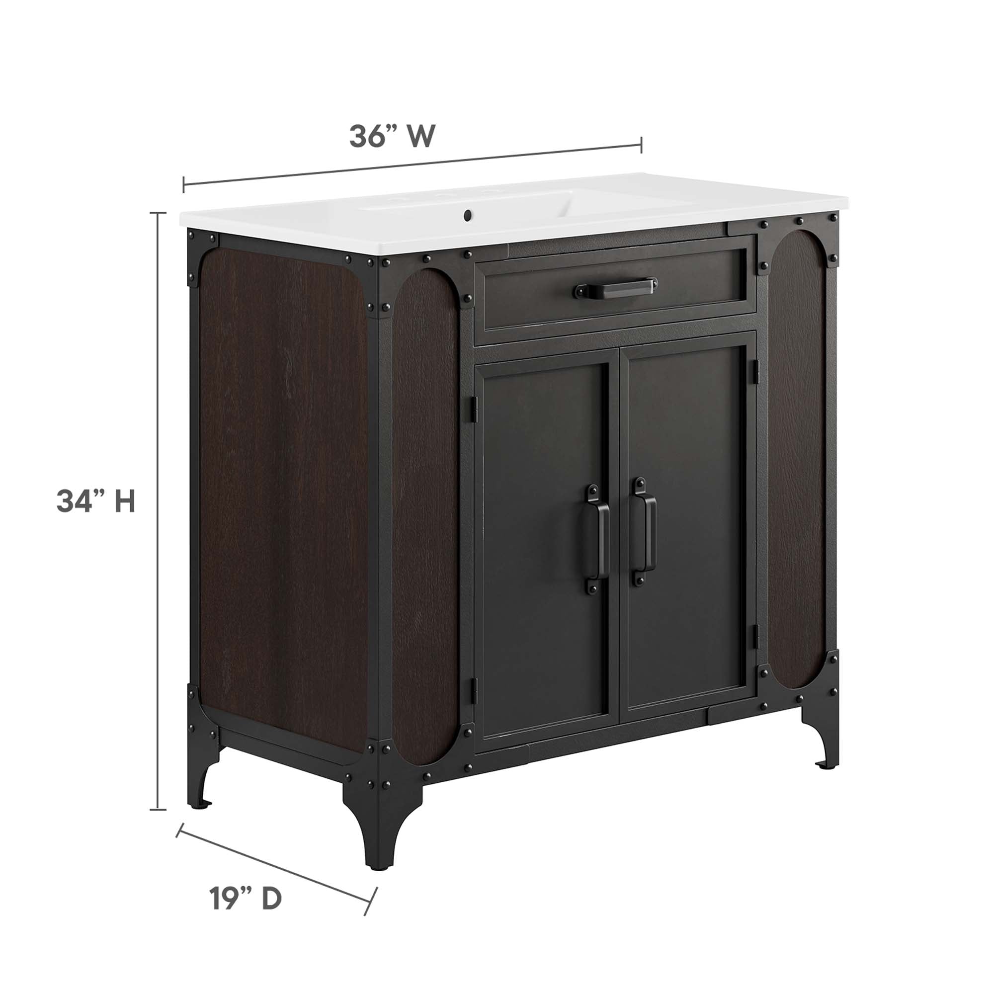 Modway Steamforge 36" Bathroom Vanity