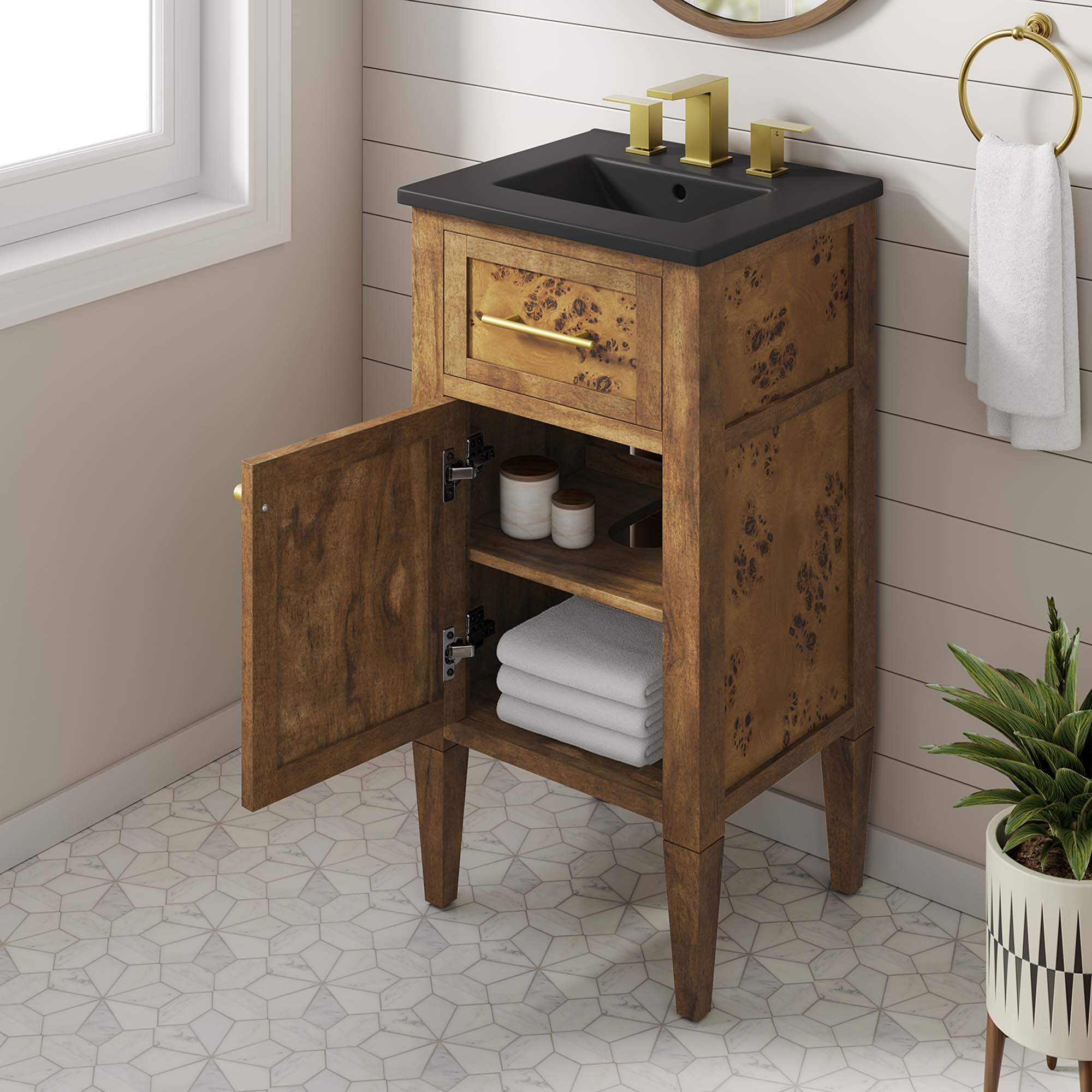 Modway Elysian 18" Wood Bathroom Vanity