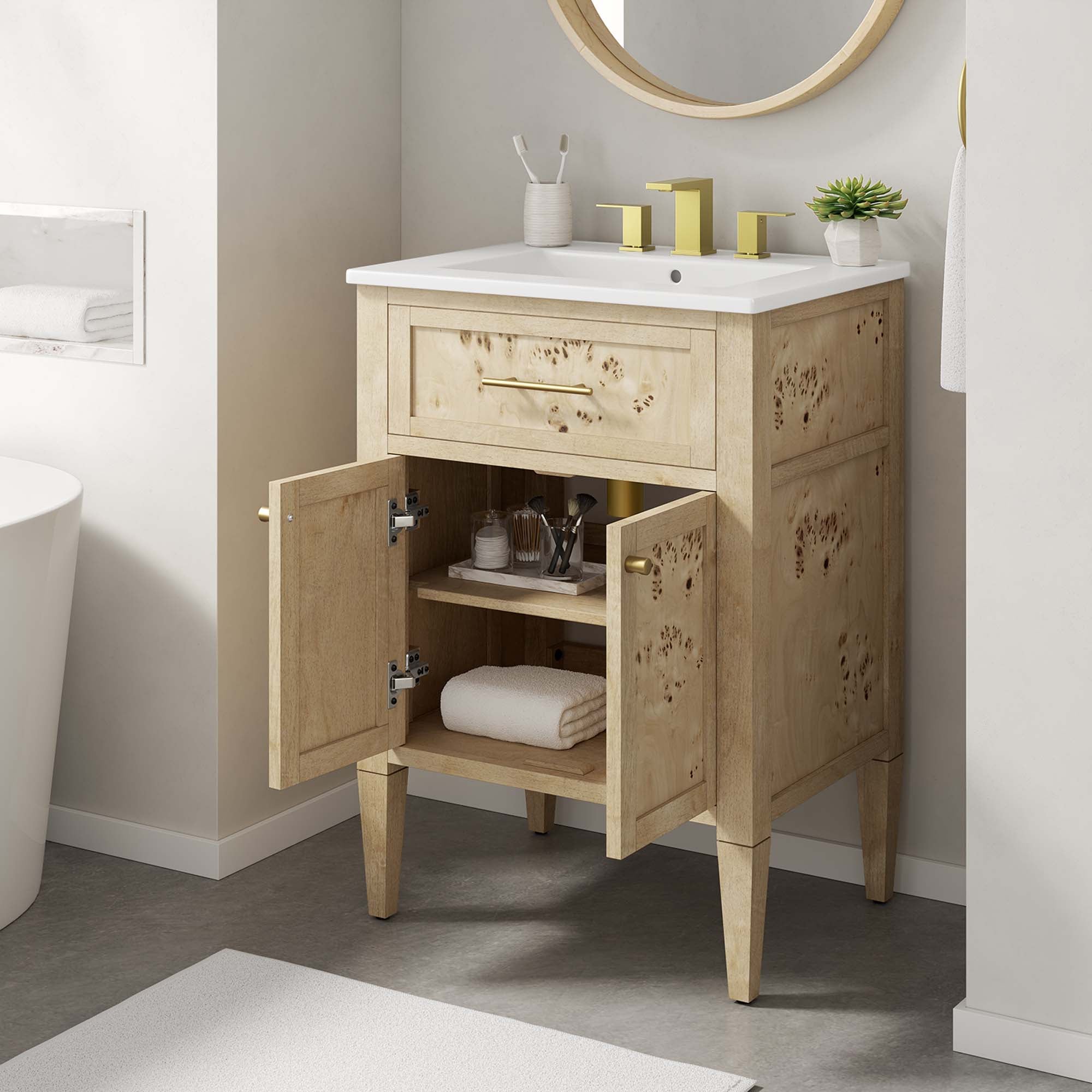 Modway Elysian 24" Wood Bathroom Vanity