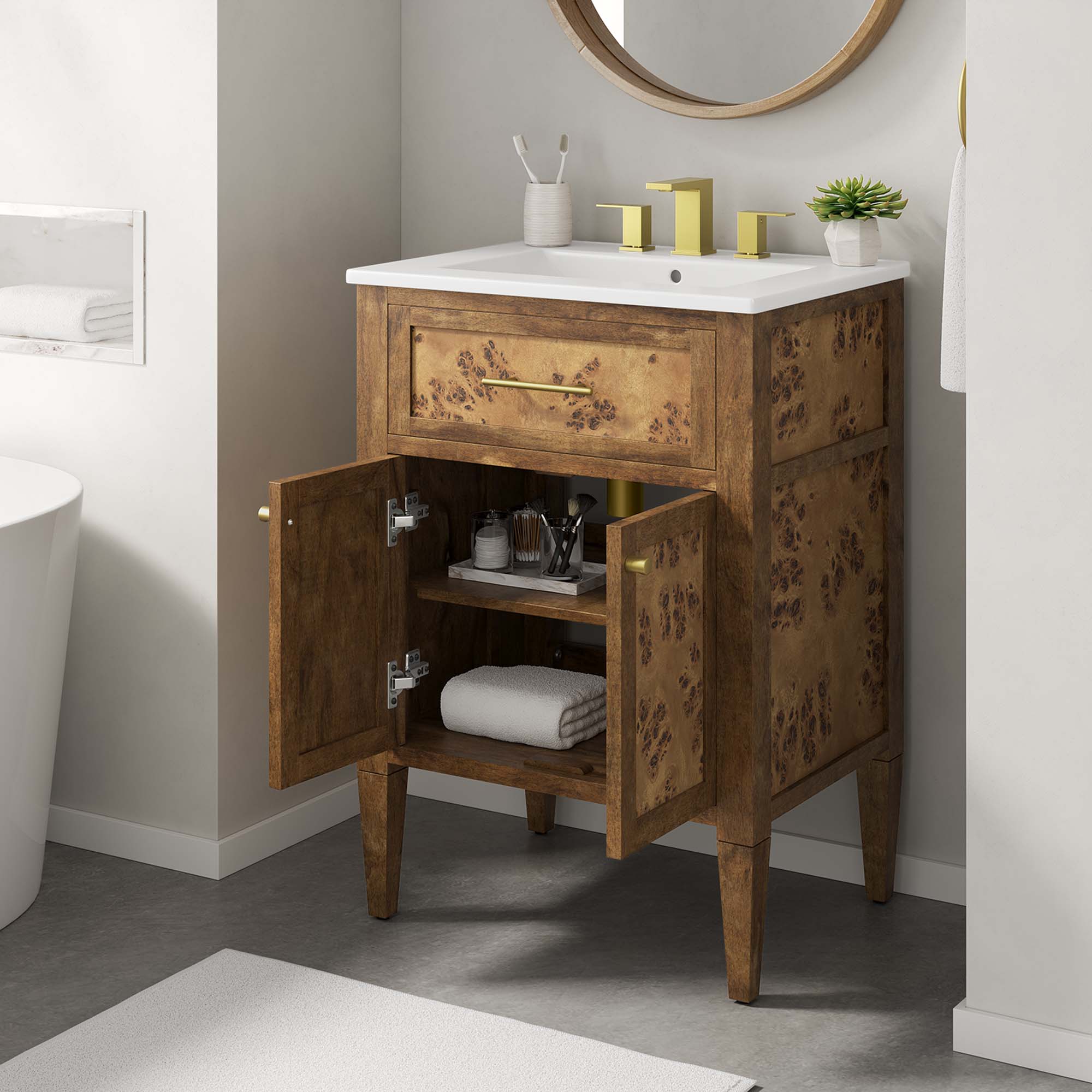 Modway Elysian 24" Wood Bathroom Vanity