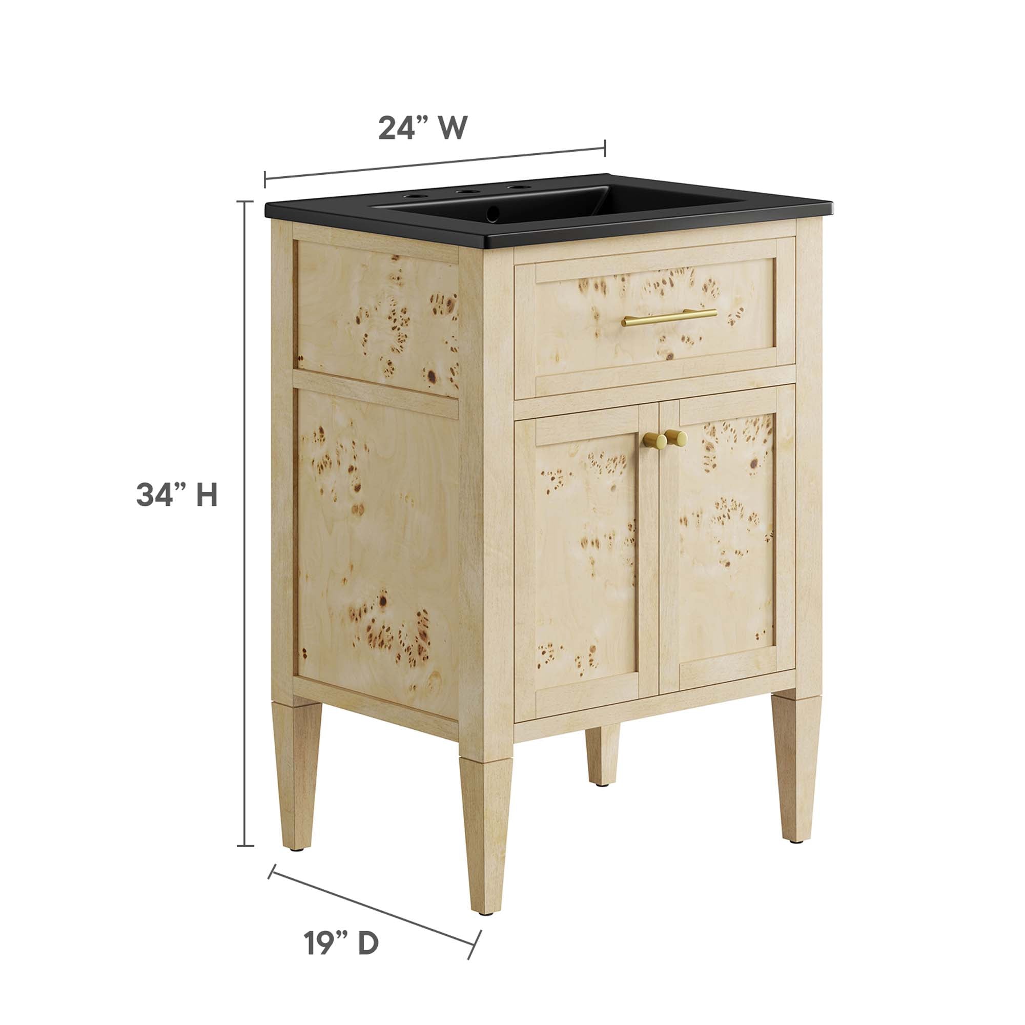 Modway Elysian 24" Wood Bathroom Vanity