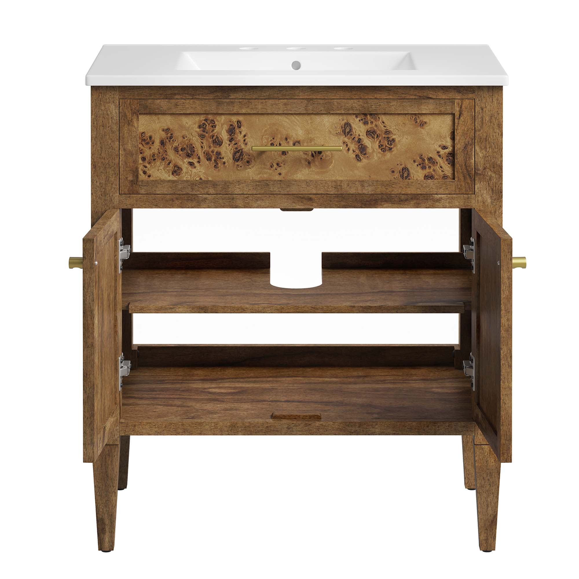 Modway Elysian 30" Wood Bathroom Vanity