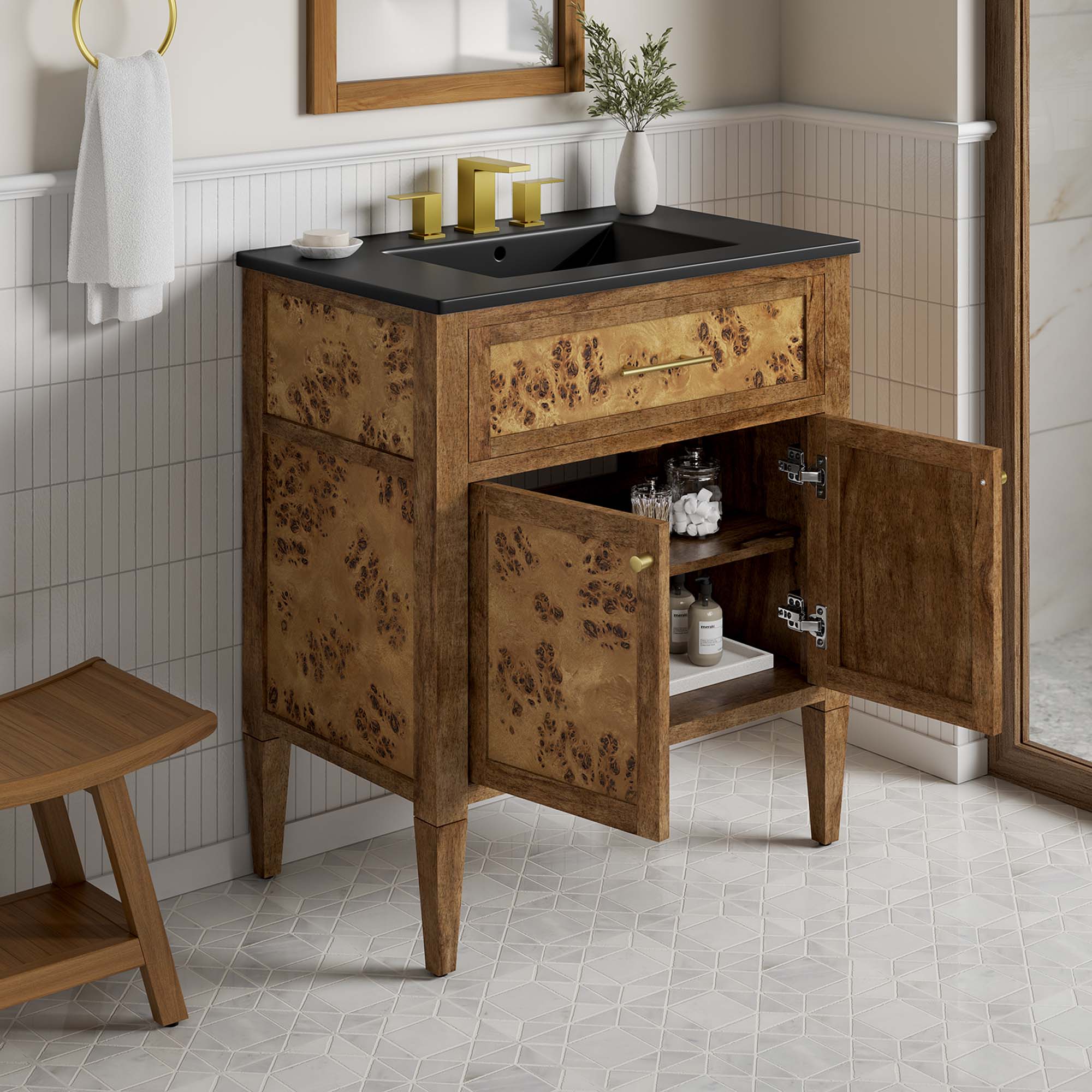 Modway Elysian 30" Wood Bathroom Vanity