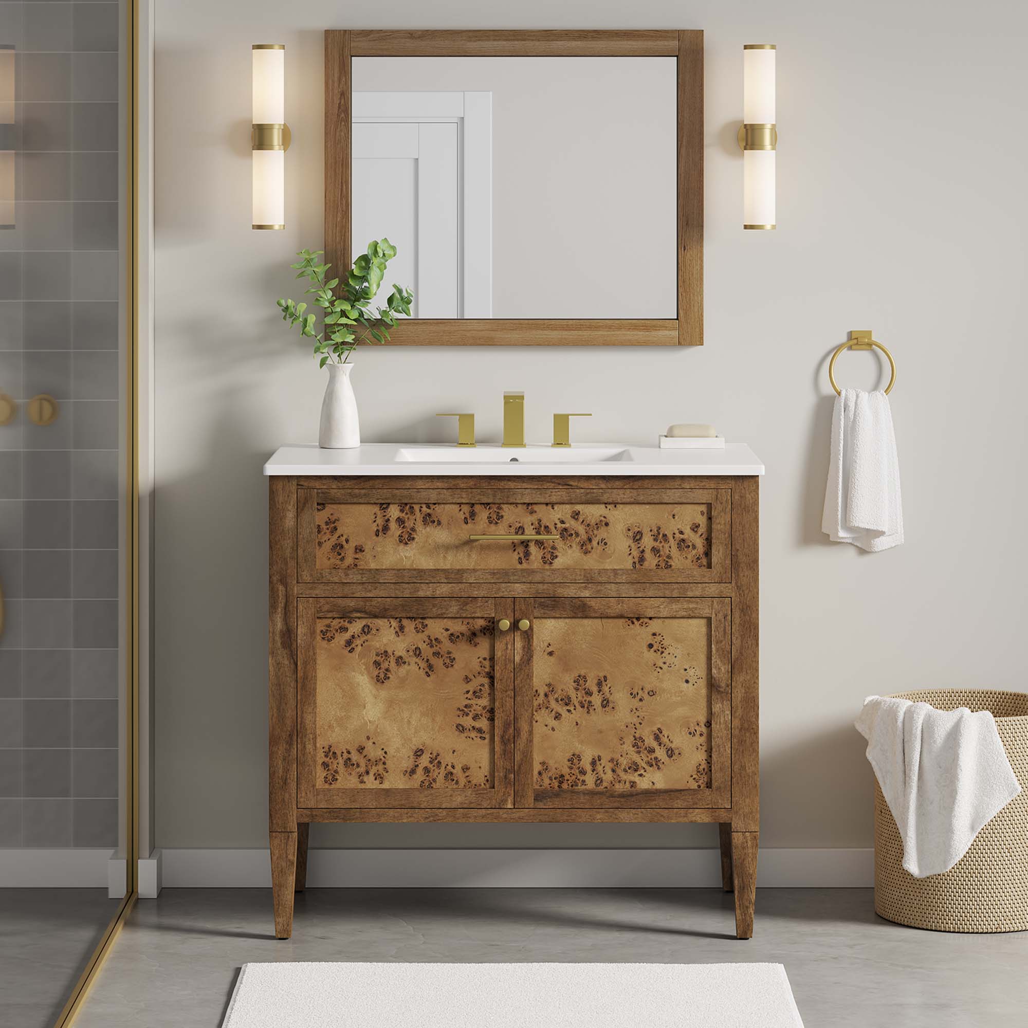 Modway Elysian 36" Wood Bathroom Vanity