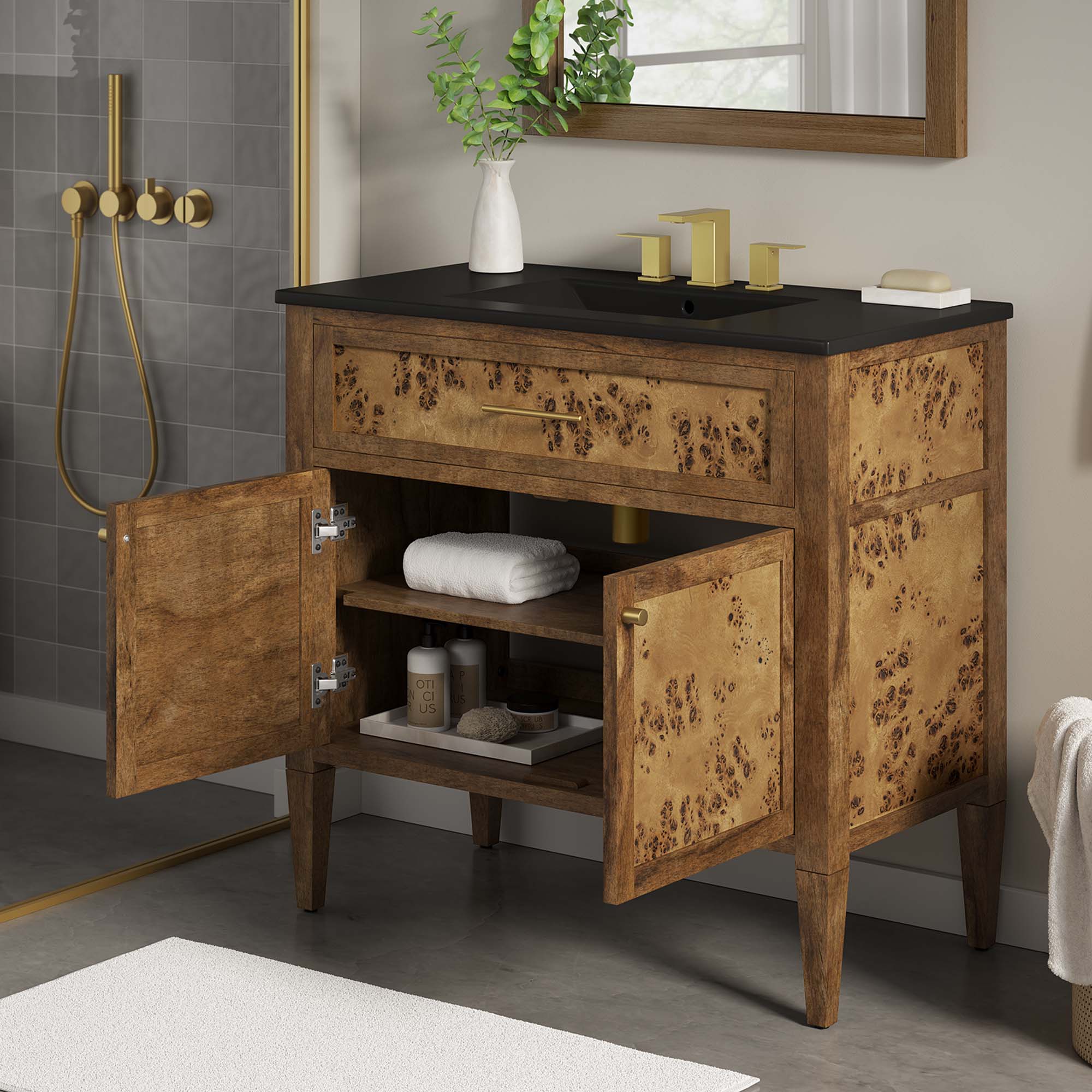 Modway Elysian 36" Wood Bathroom Vanity