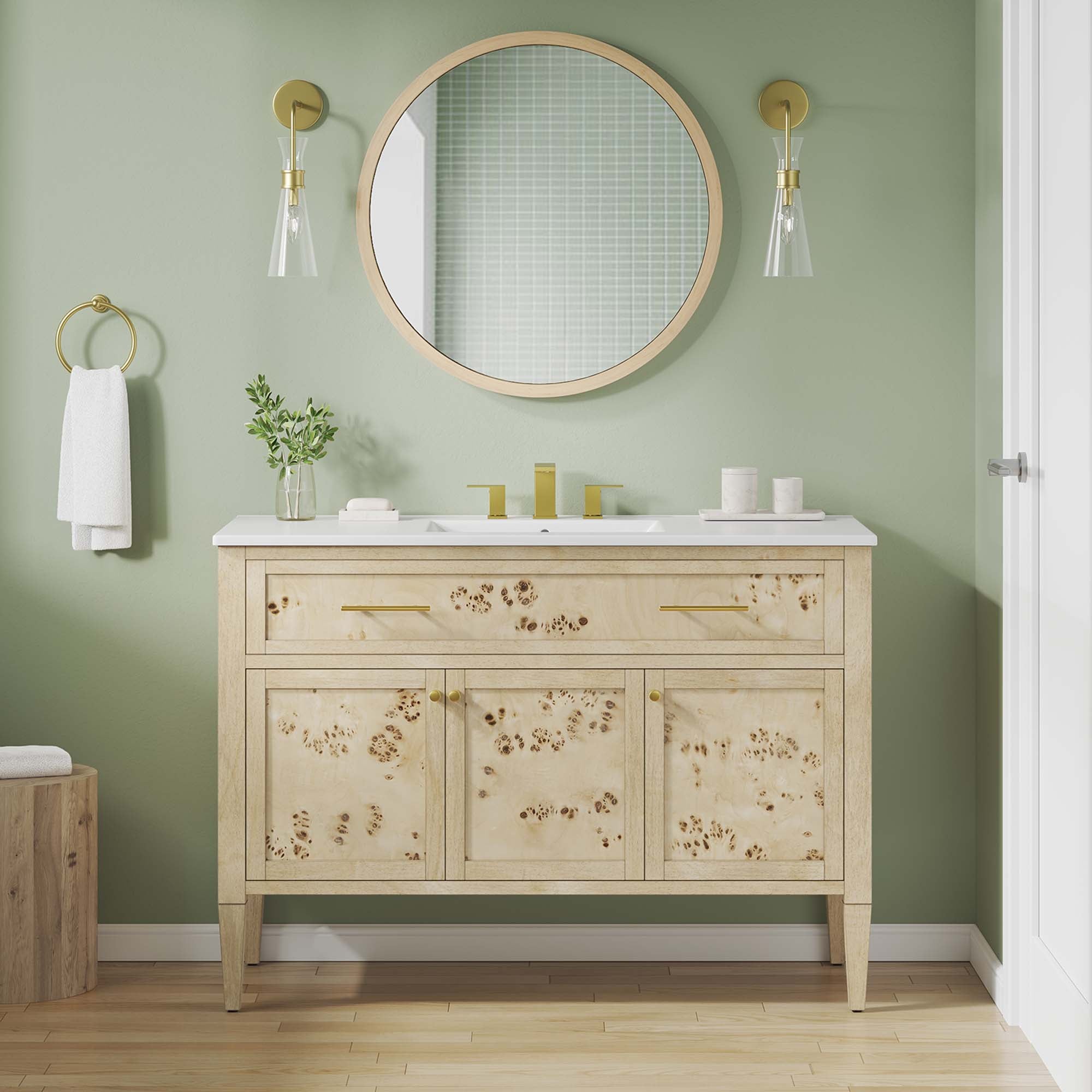 Modway Elysian 48" Wood Single Sink Bathroom Vanity