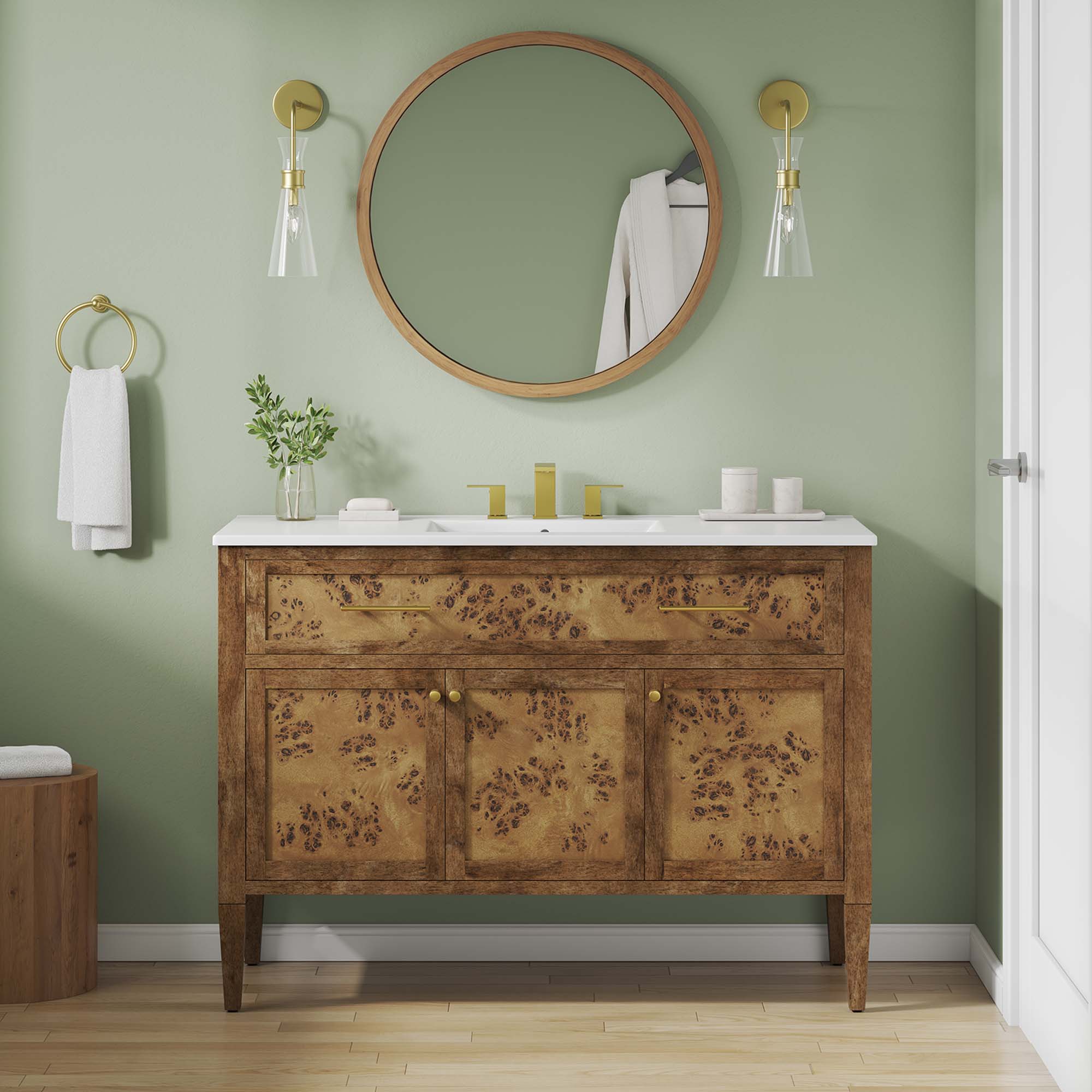 Modway Elysian 48" Wood Single Sink Bathroom Vanity