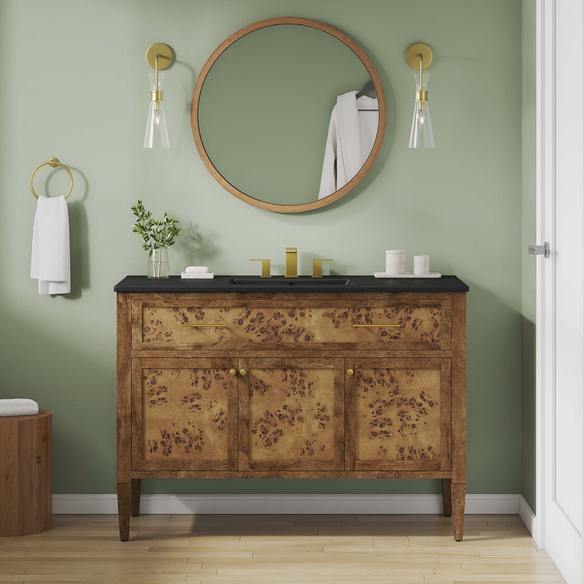 Modway Elysian 48" Wood Single Sink Bathroom Vanity