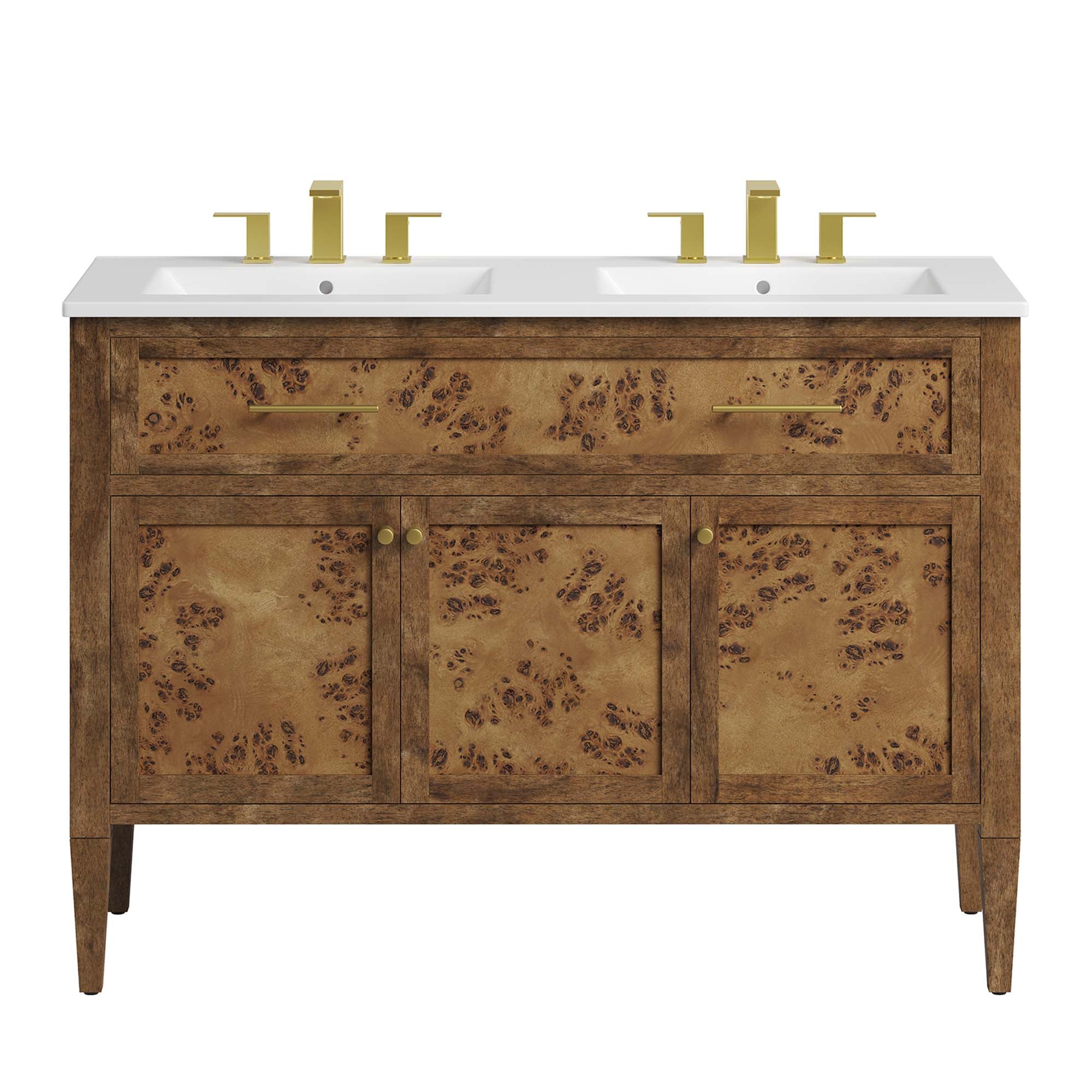 Modway Elysian 48" Wood Double Sink Bathroom Vanity