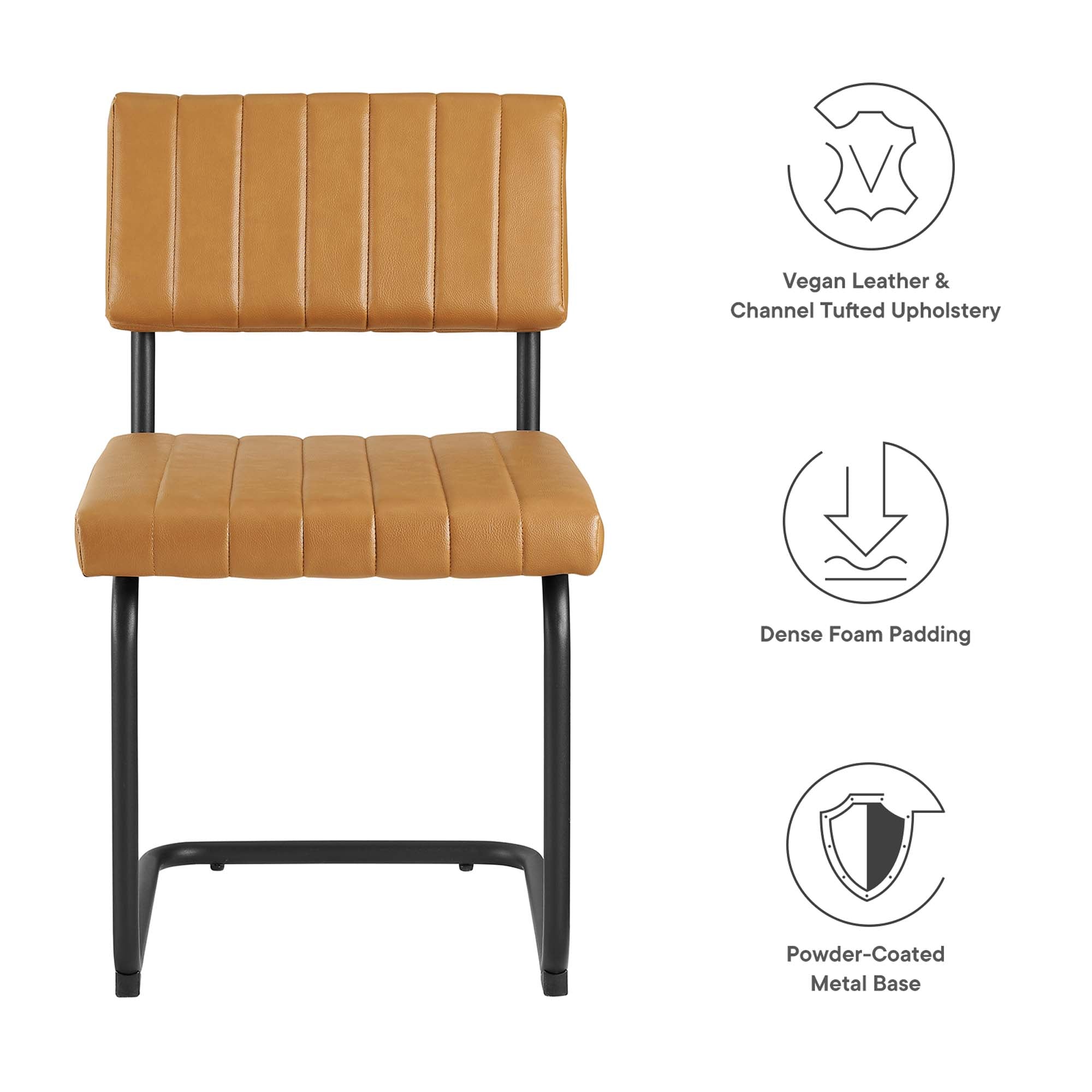 Modway Parity Vegan Leather Dining Side Chairs Set of 2