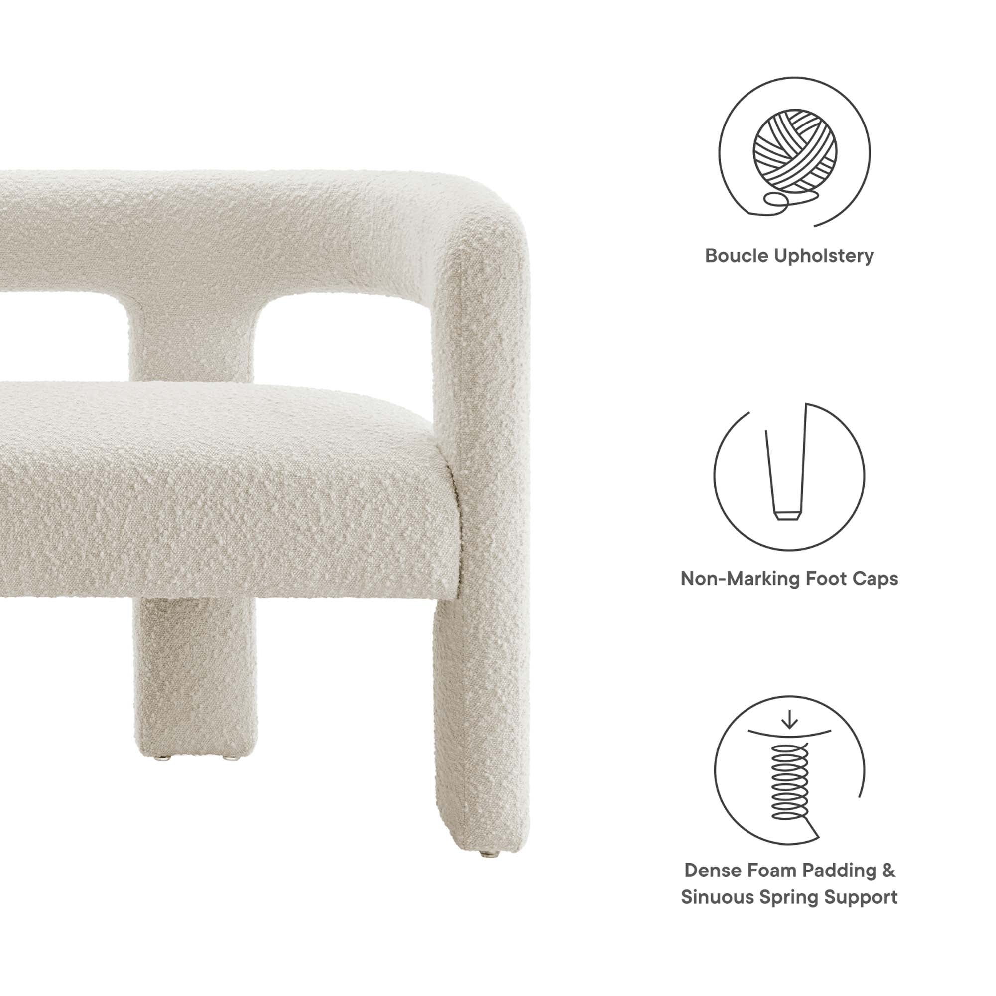 Modway Kayla Boucle Upholstered Loveseat