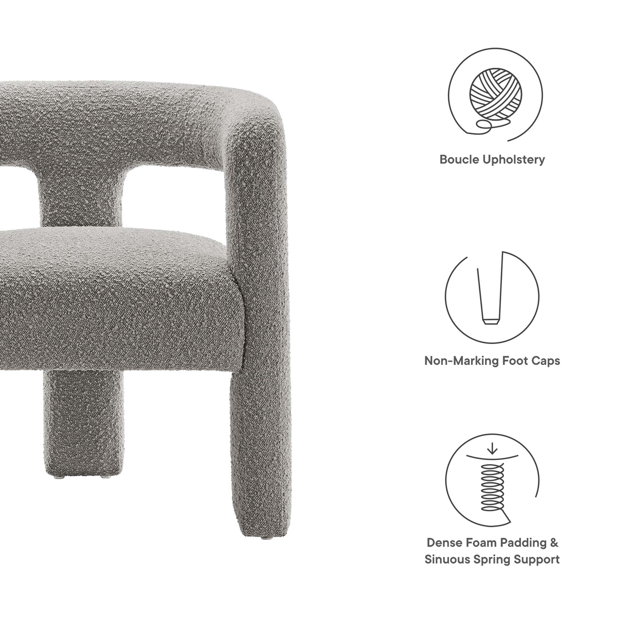 Modway Kayla Boucle Upholstered Armchair