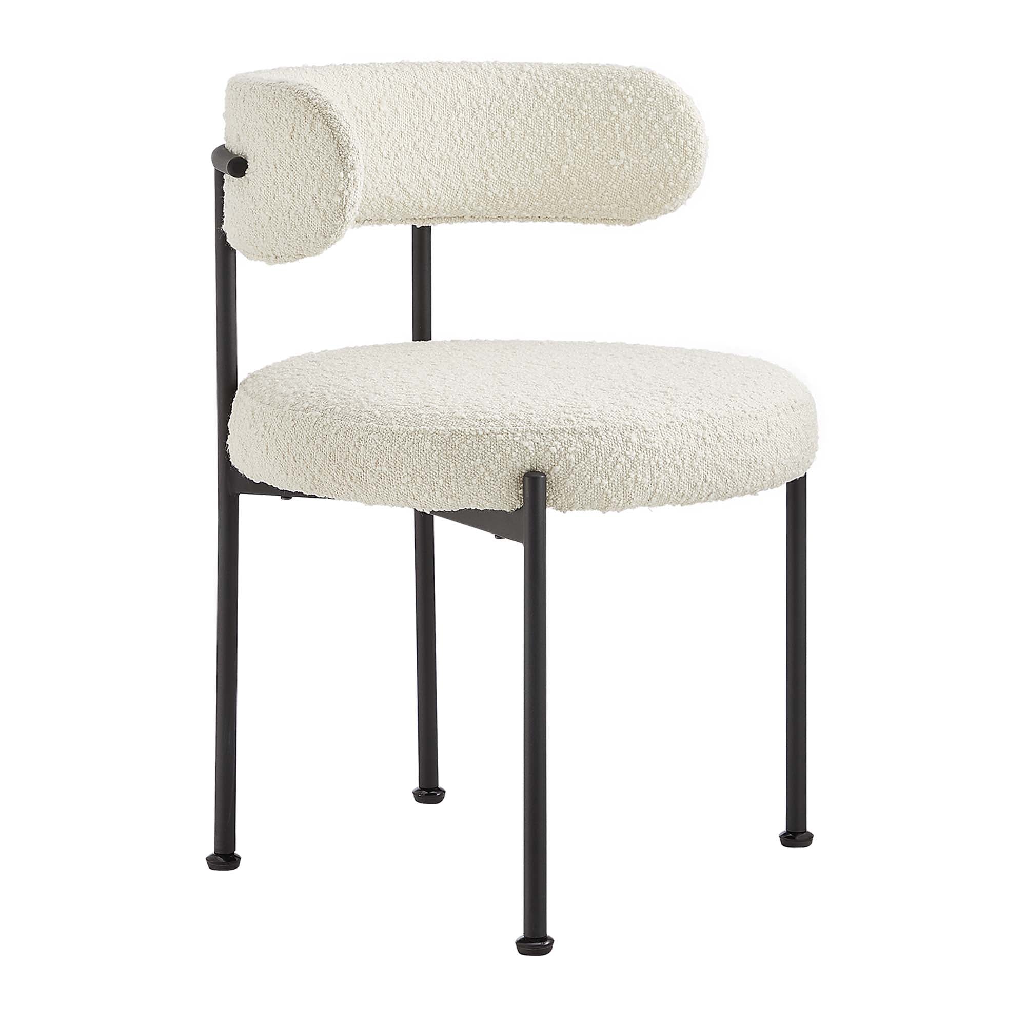 Modway Albie Boucle Fabric Dining Chairs Set of 2