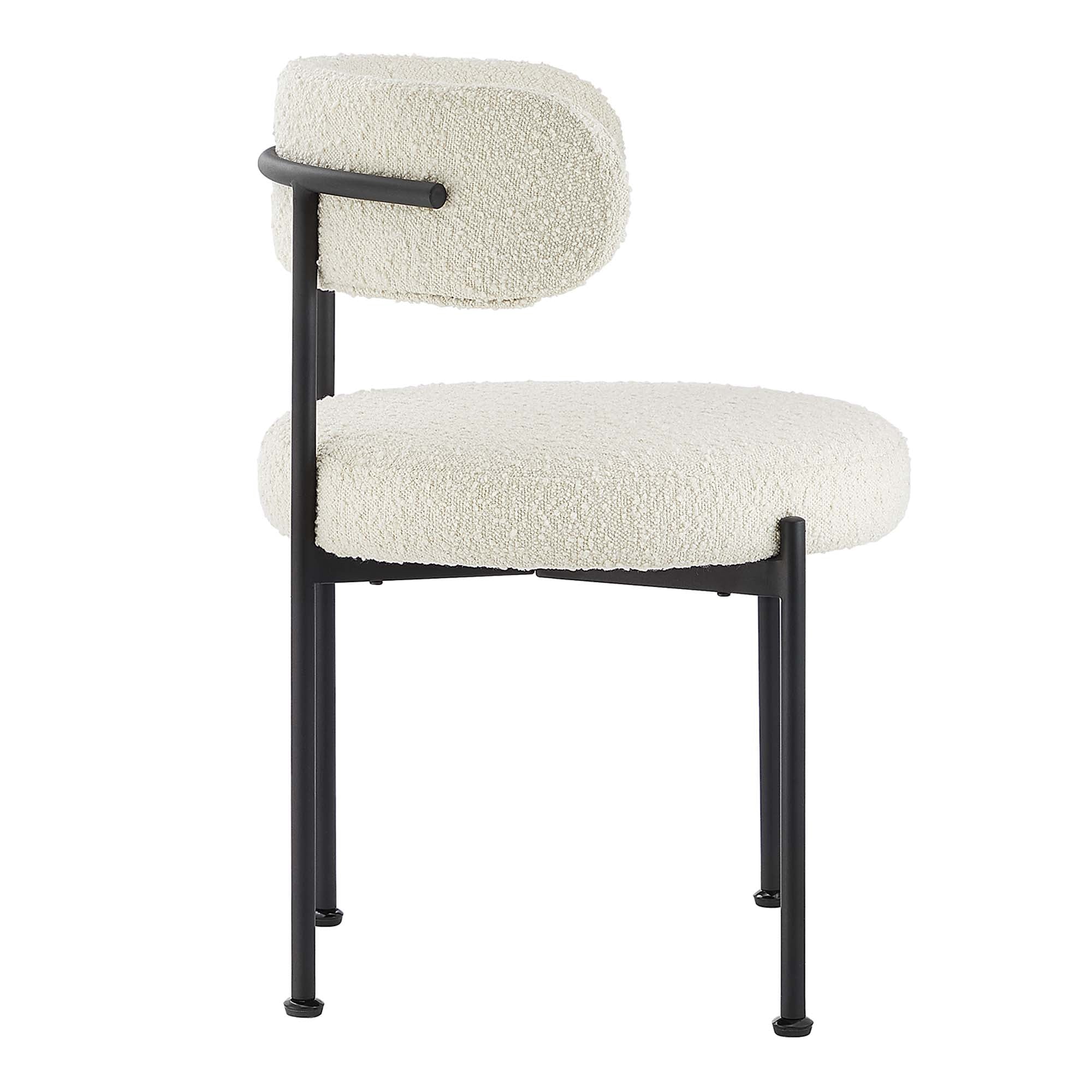 Modway Albie Boucle Fabric Dining Chairs Set of 2