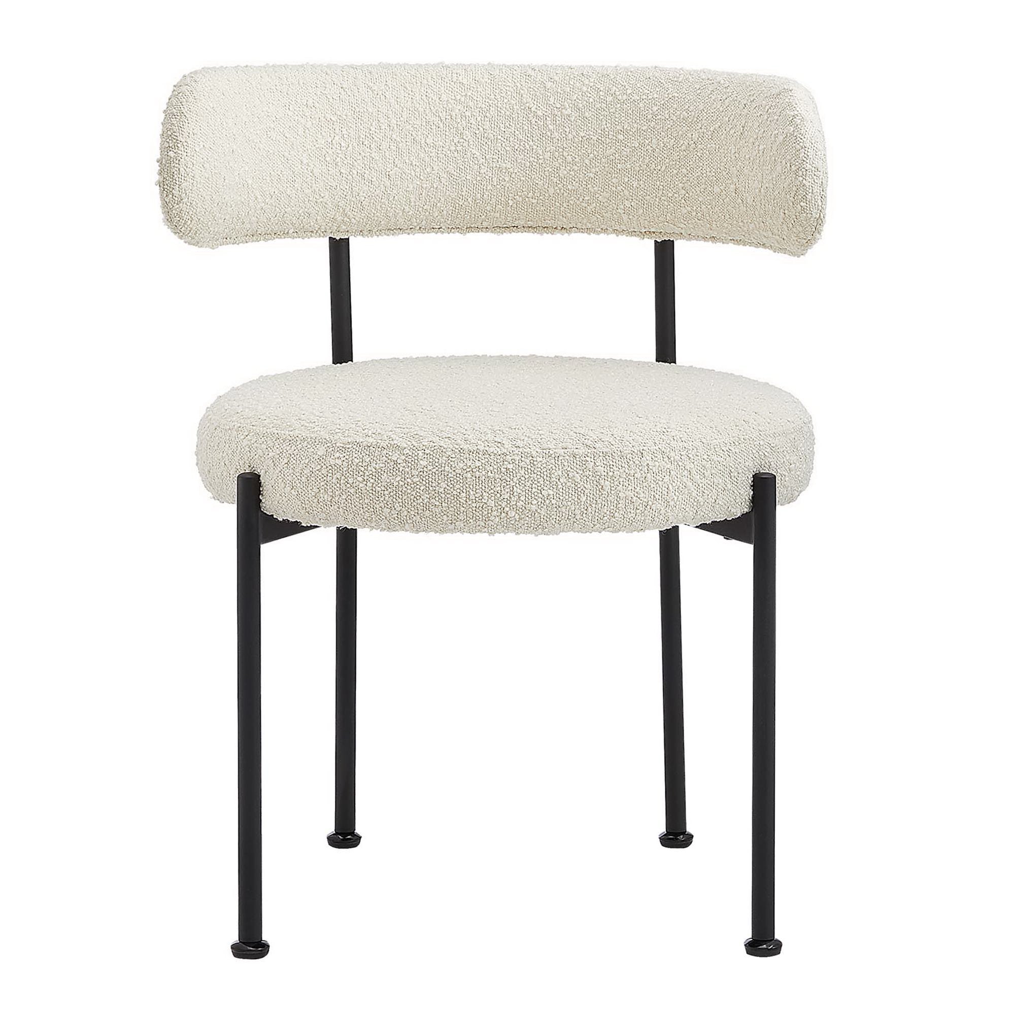 Modway Albie Boucle Fabric Dining Chairs Set of 2