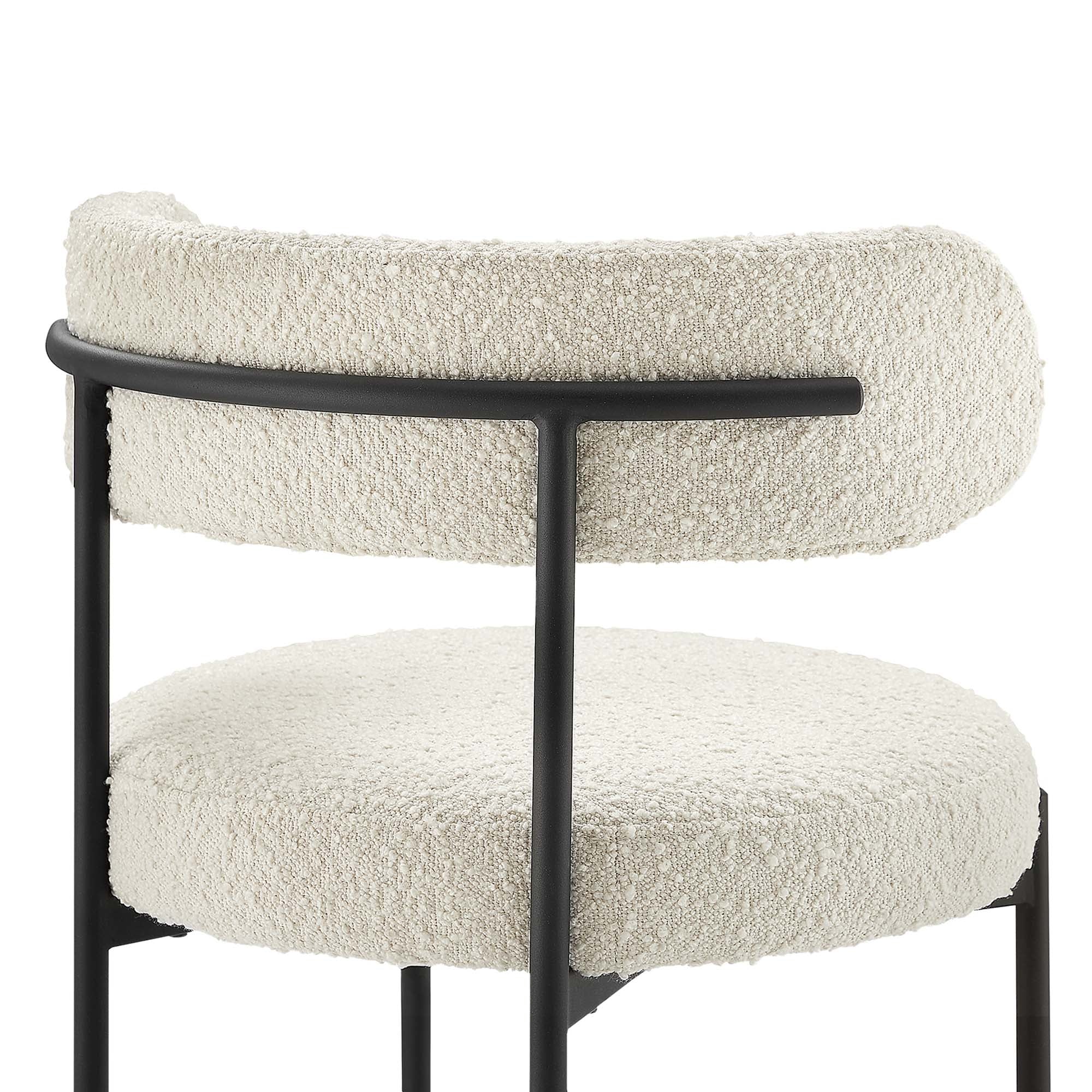 Modway Albie Boucle Fabric Dining Chairs Set of 2