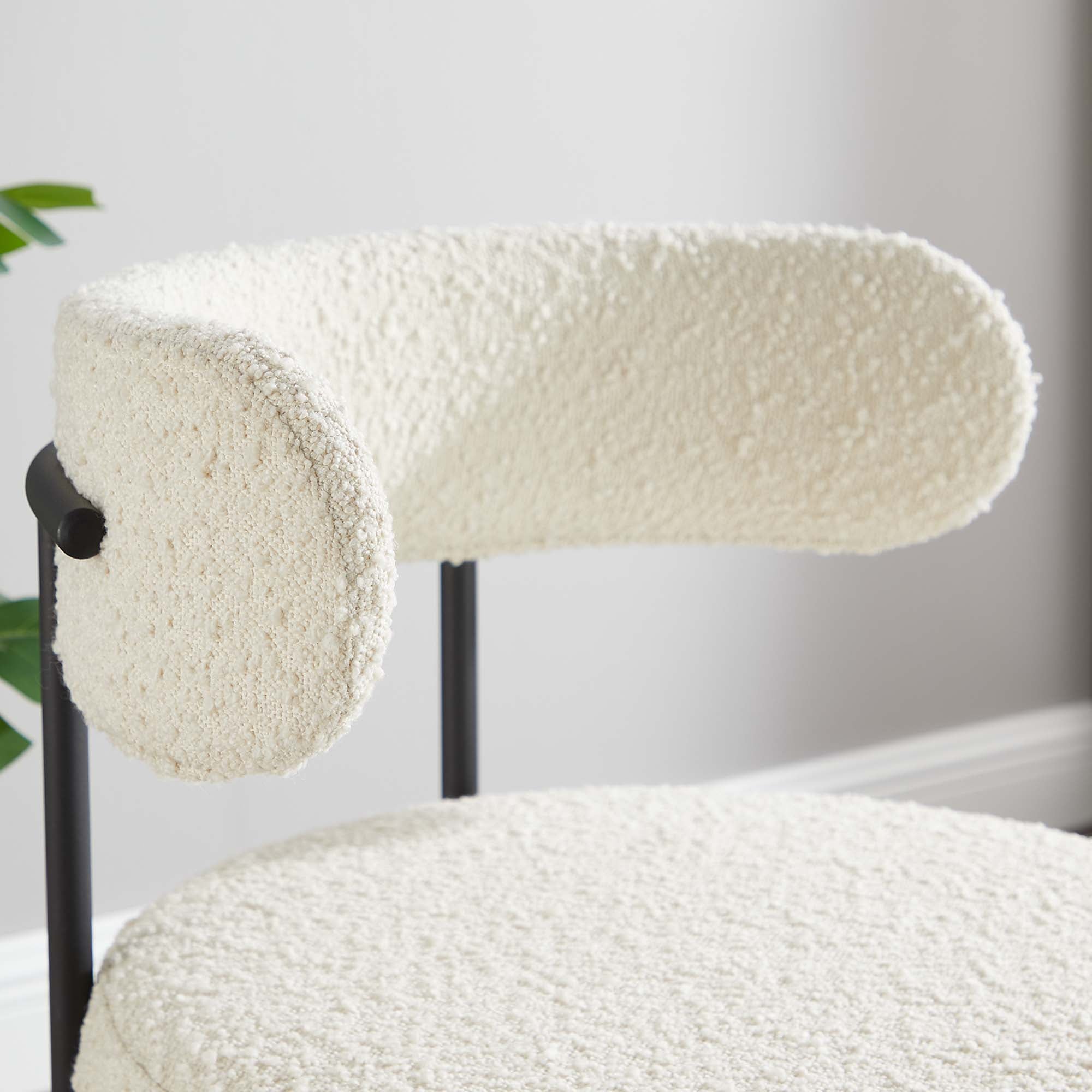 Modway Albie Boucle Fabric Dining Chairs Set of 2
