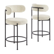 Modway Albie Boucle Fabric Counter Stools Set of 2