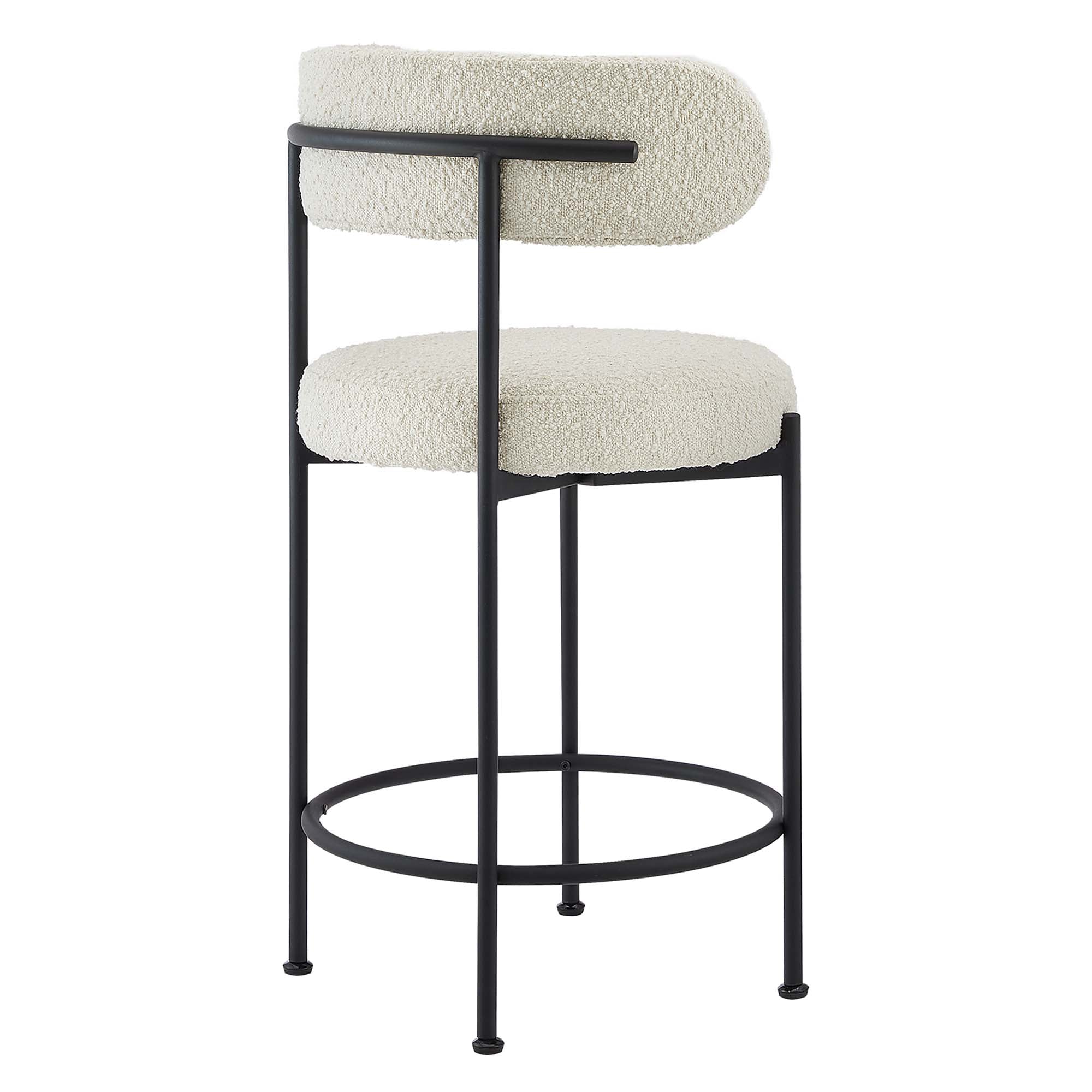 Modway Albie Boucle Fabric Counter Stools Set of 2