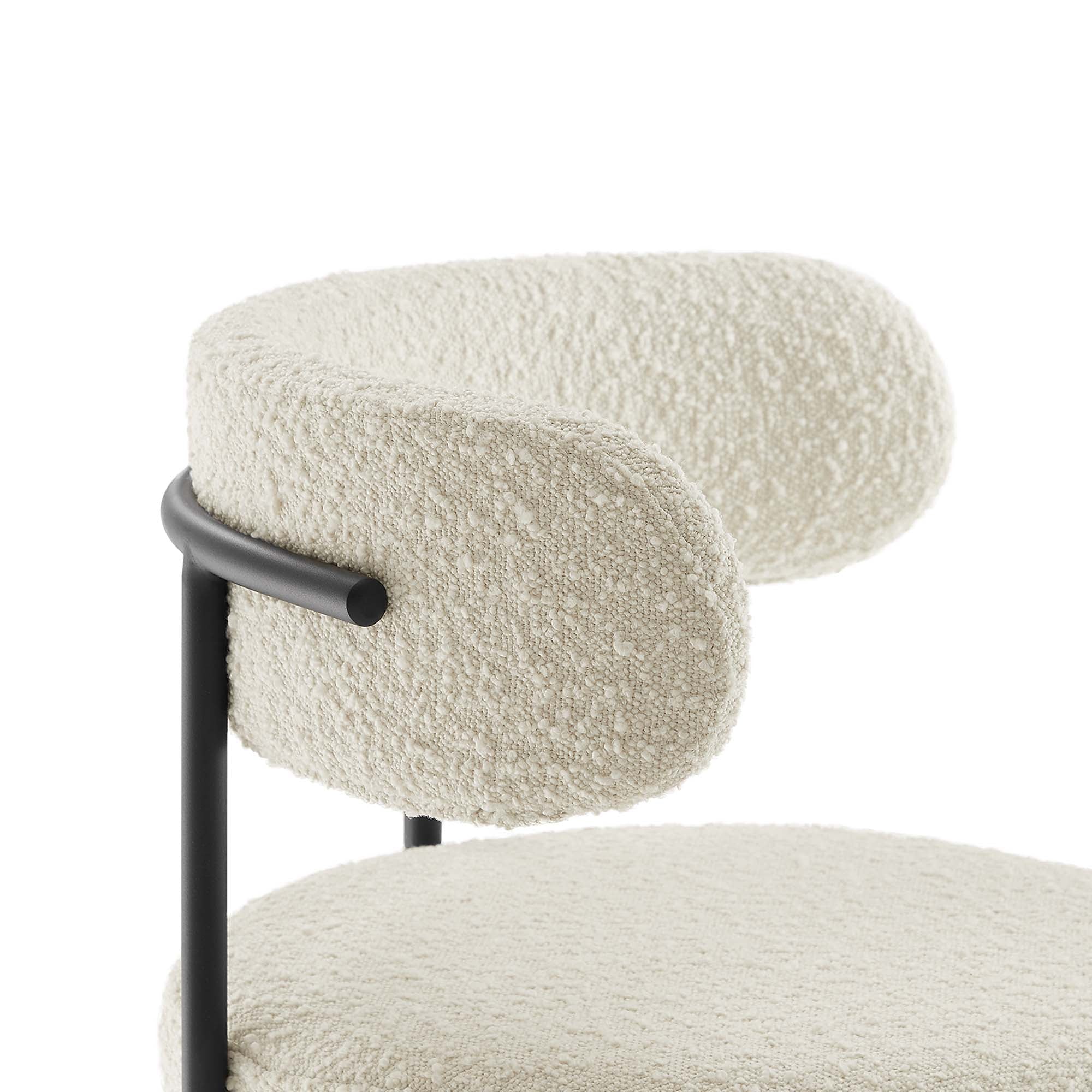 Modway Albie Boucle Fabric Counter Stools Set of 2
