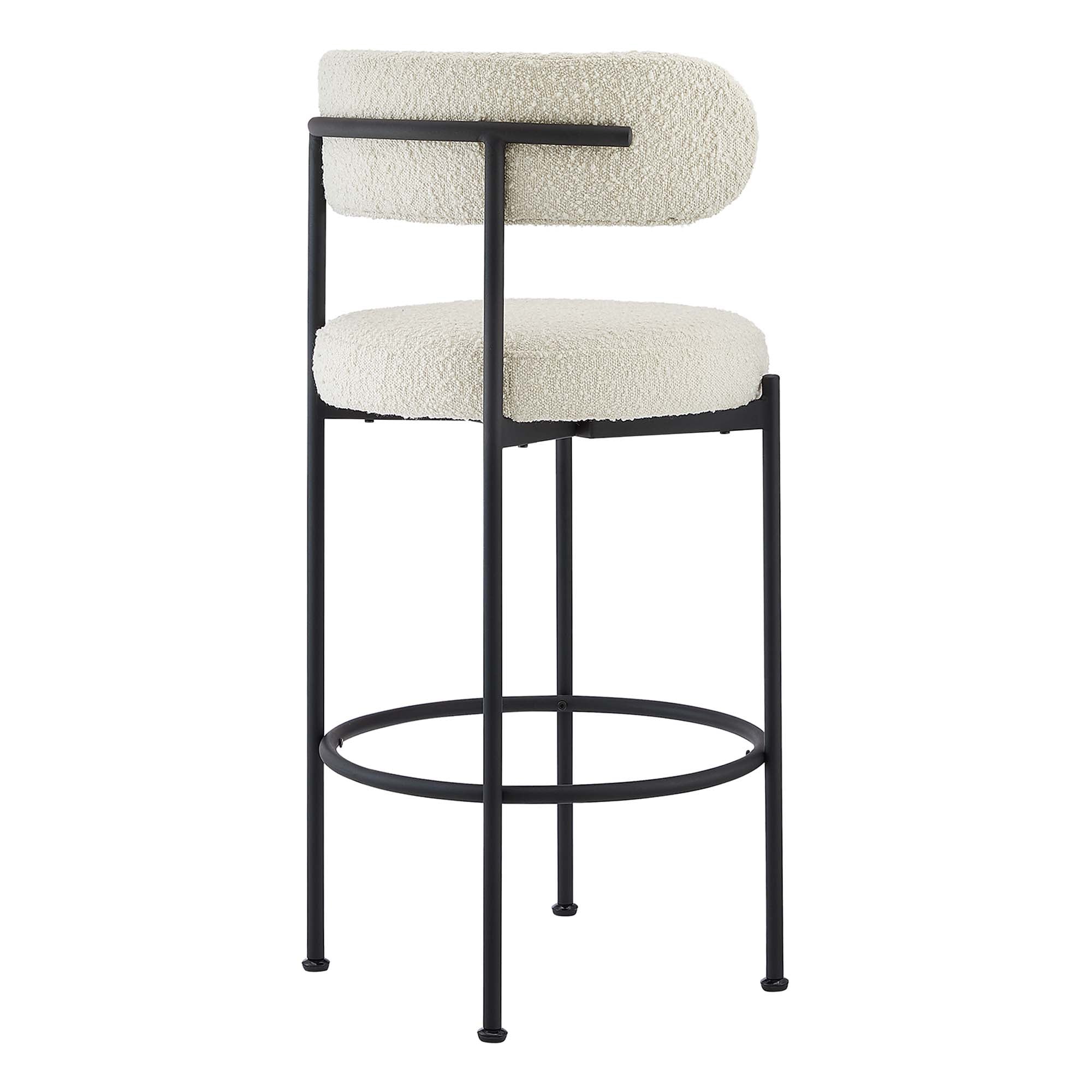 Modway Albie Boucle Fabric Bar Stools Set of 2