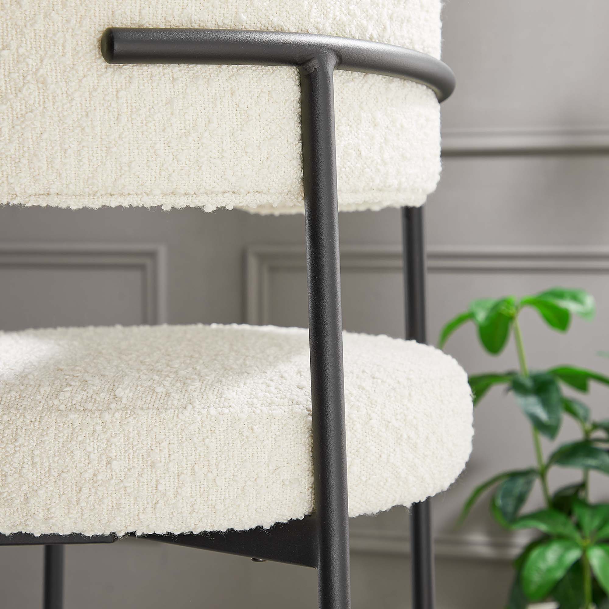 Modway Albie Boucle Fabric Bar Stools Set of 2