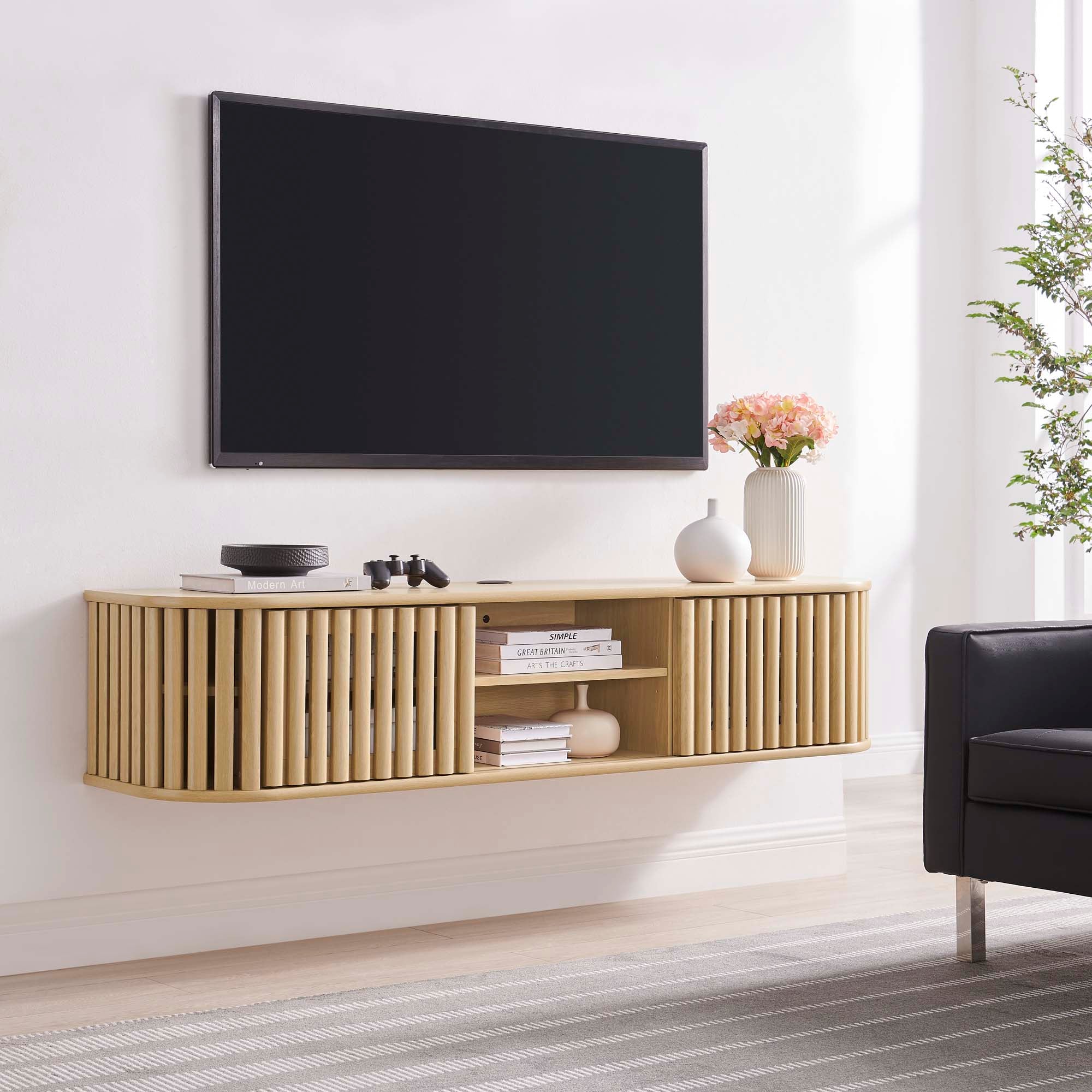 Modway Fortitude 63" Wall-Mounted TV Stand