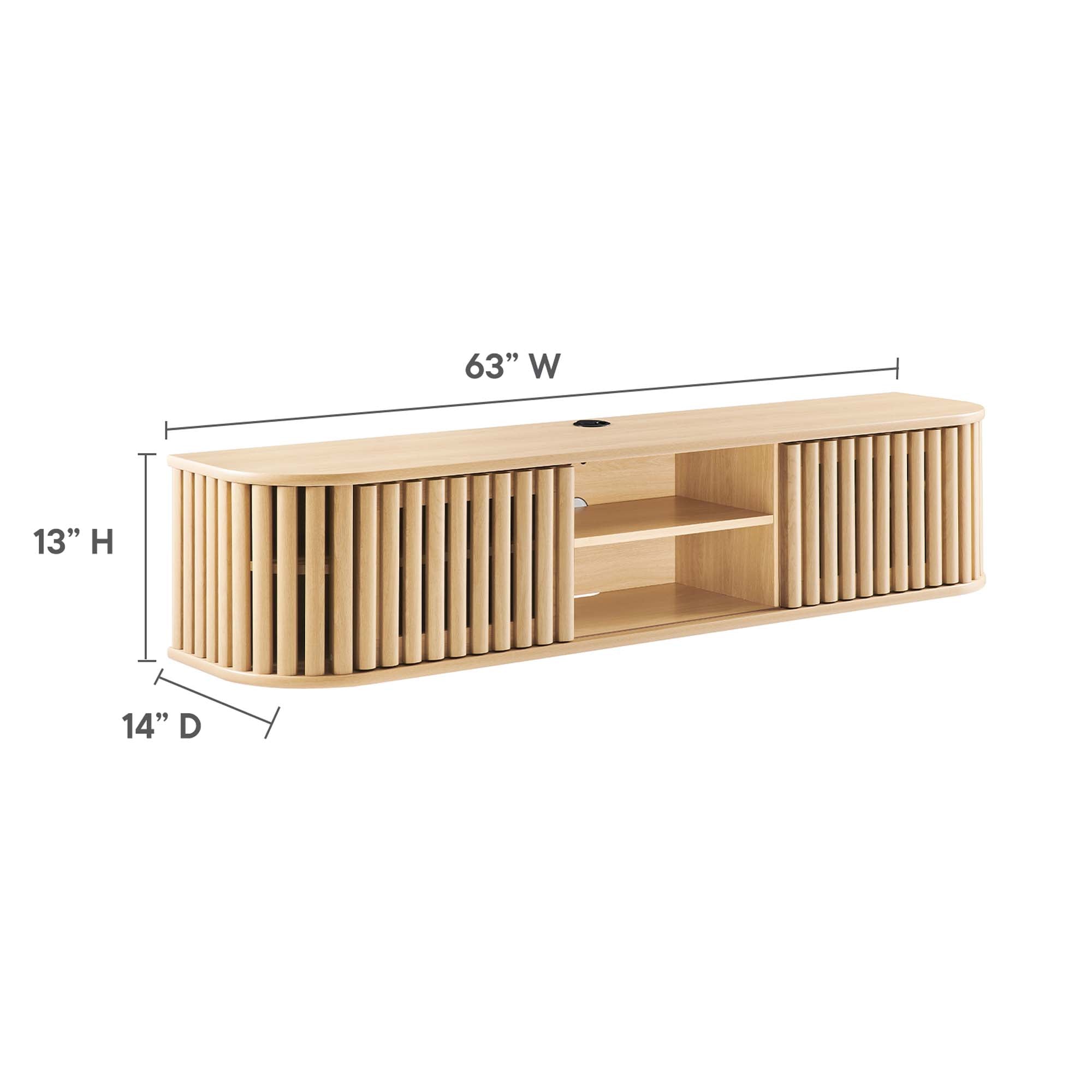 Modway Fortitude 63" Wall-Mounted TV Stand