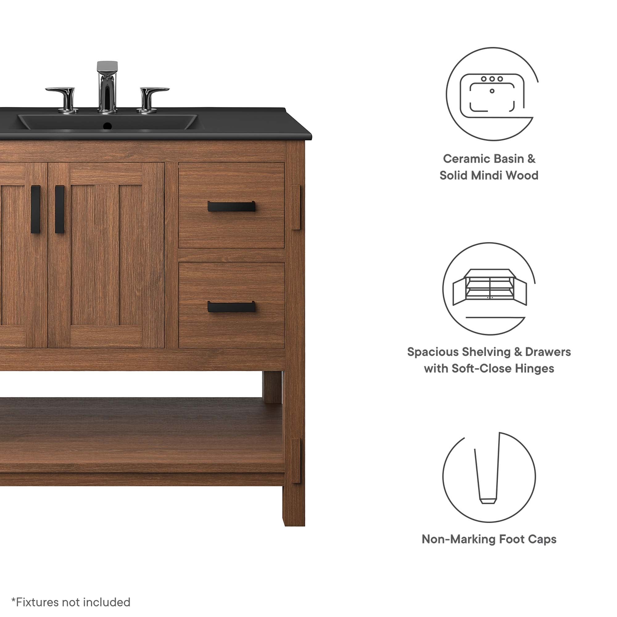 Modway Ashlyn 36” Wood Bathroom Vanity