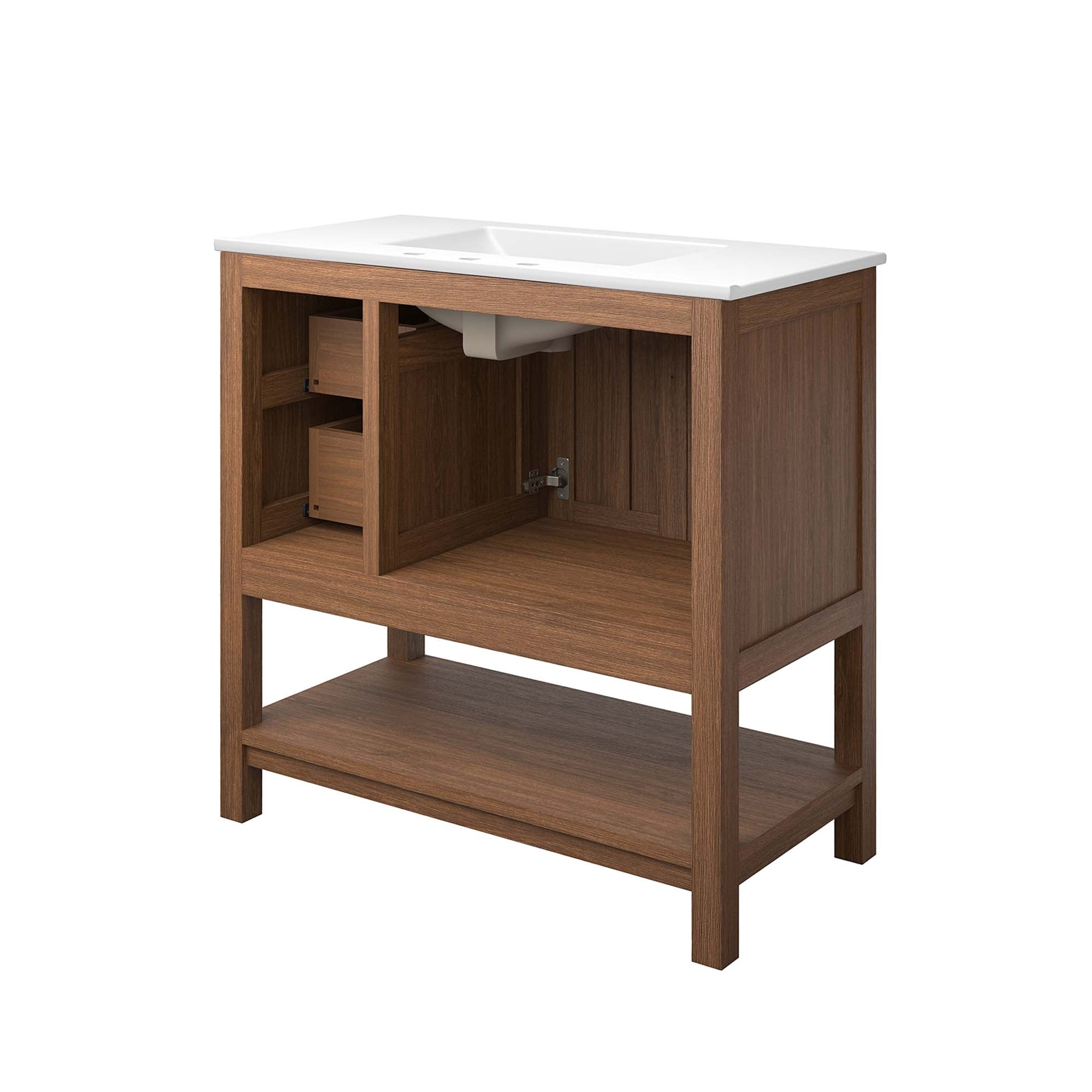 Modway Ashlyn 36” Wood Bathroom Vanity