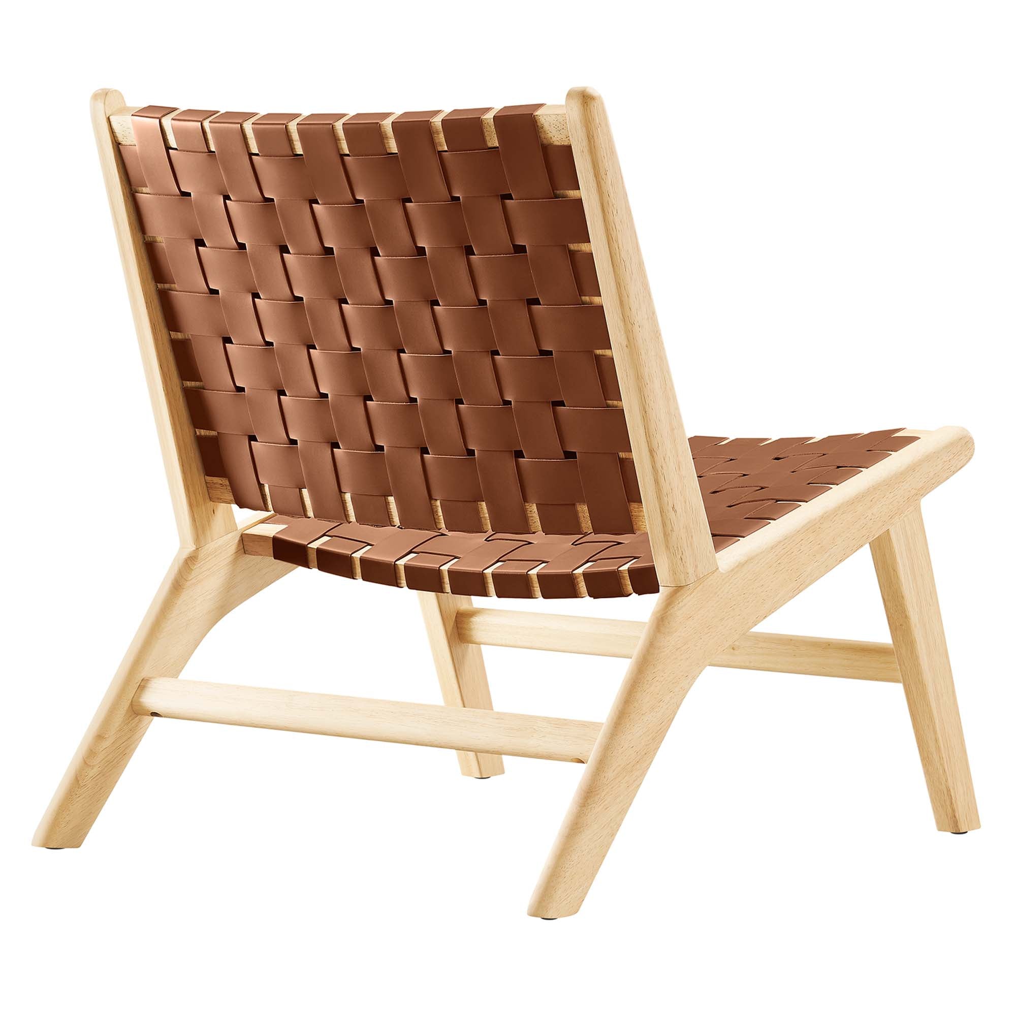 Modway Saoirse Leather Wood Accent Lounge Chair