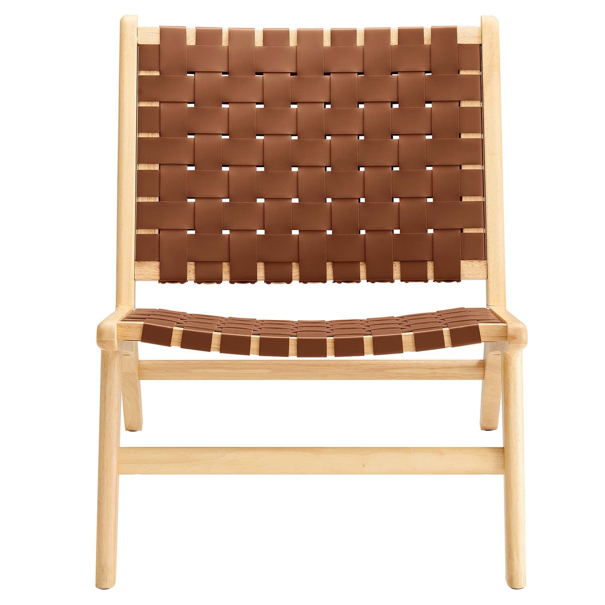 Modway Saoirse Leather Wood Accent Lounge Chair