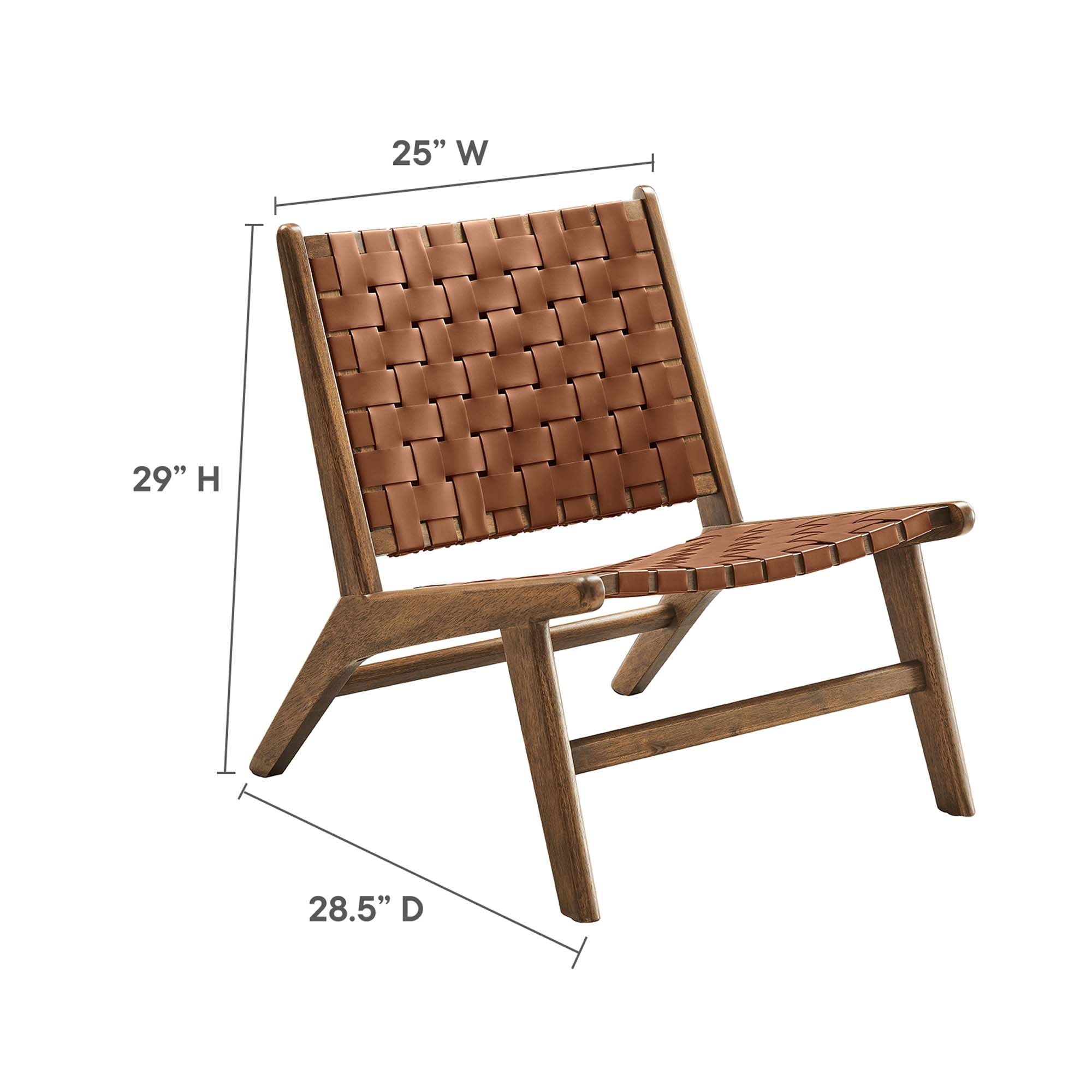 Modway Saoirse Leather Wood Accent Lounge Chair