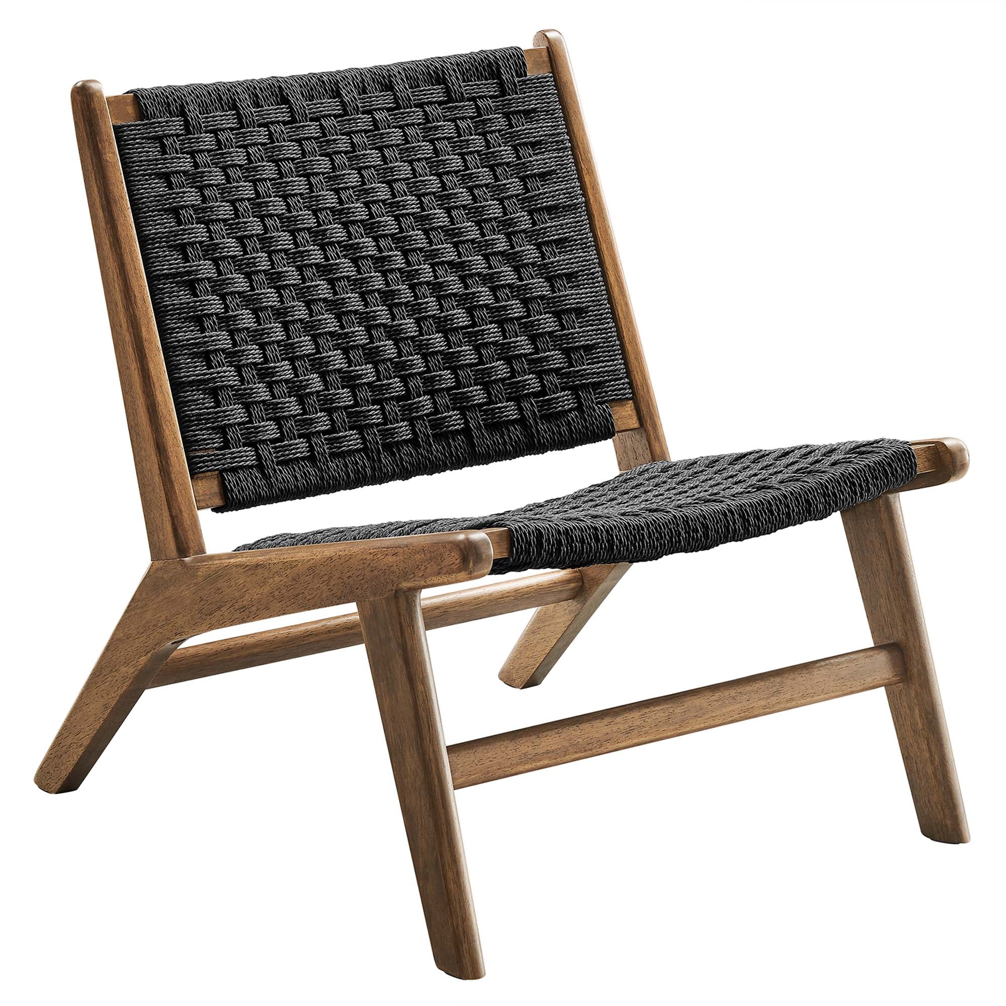 Modway Saoirse Woven Rope Wood Accent Lounge Chair