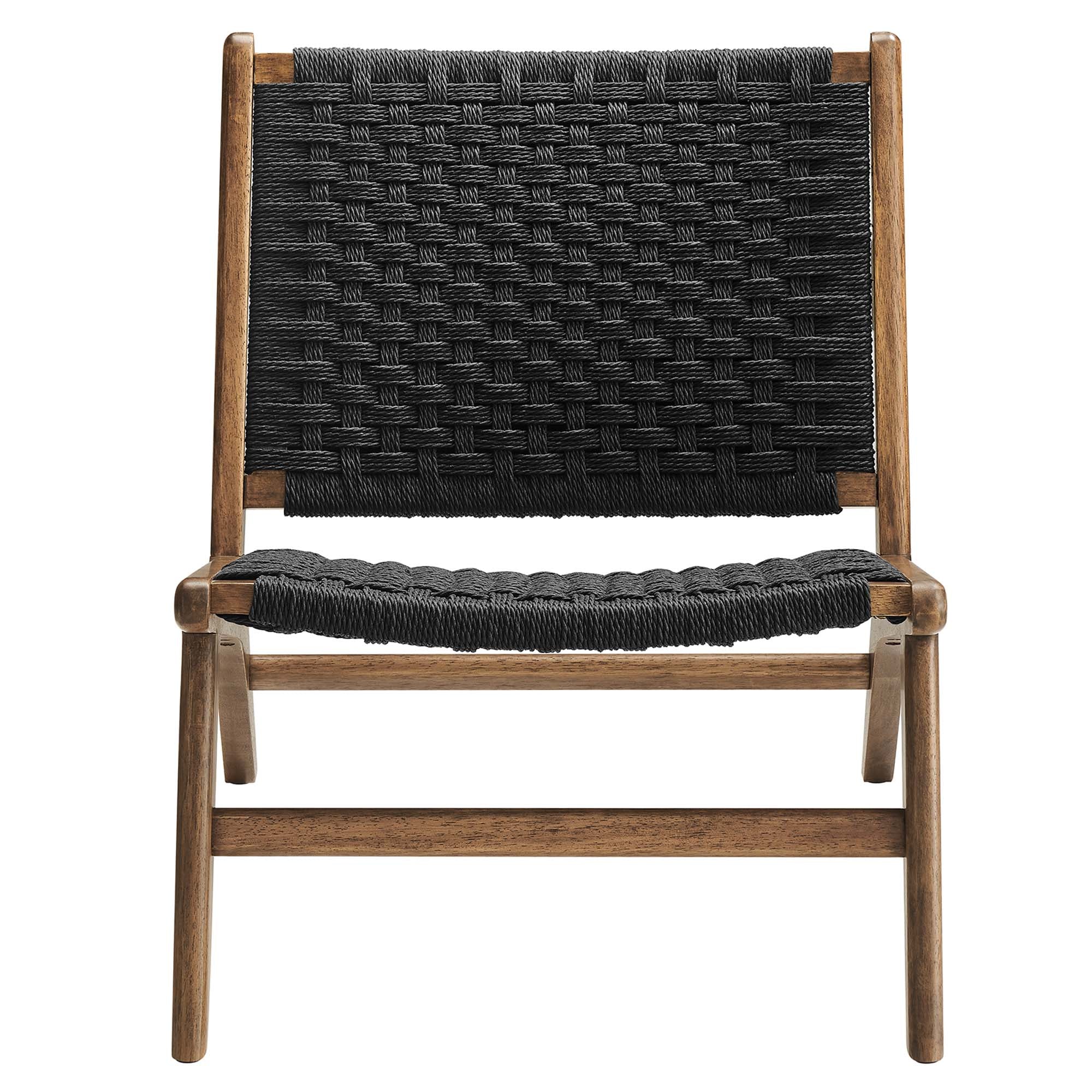 Modway Saoirse Woven Rope Wood Accent Lounge Chair