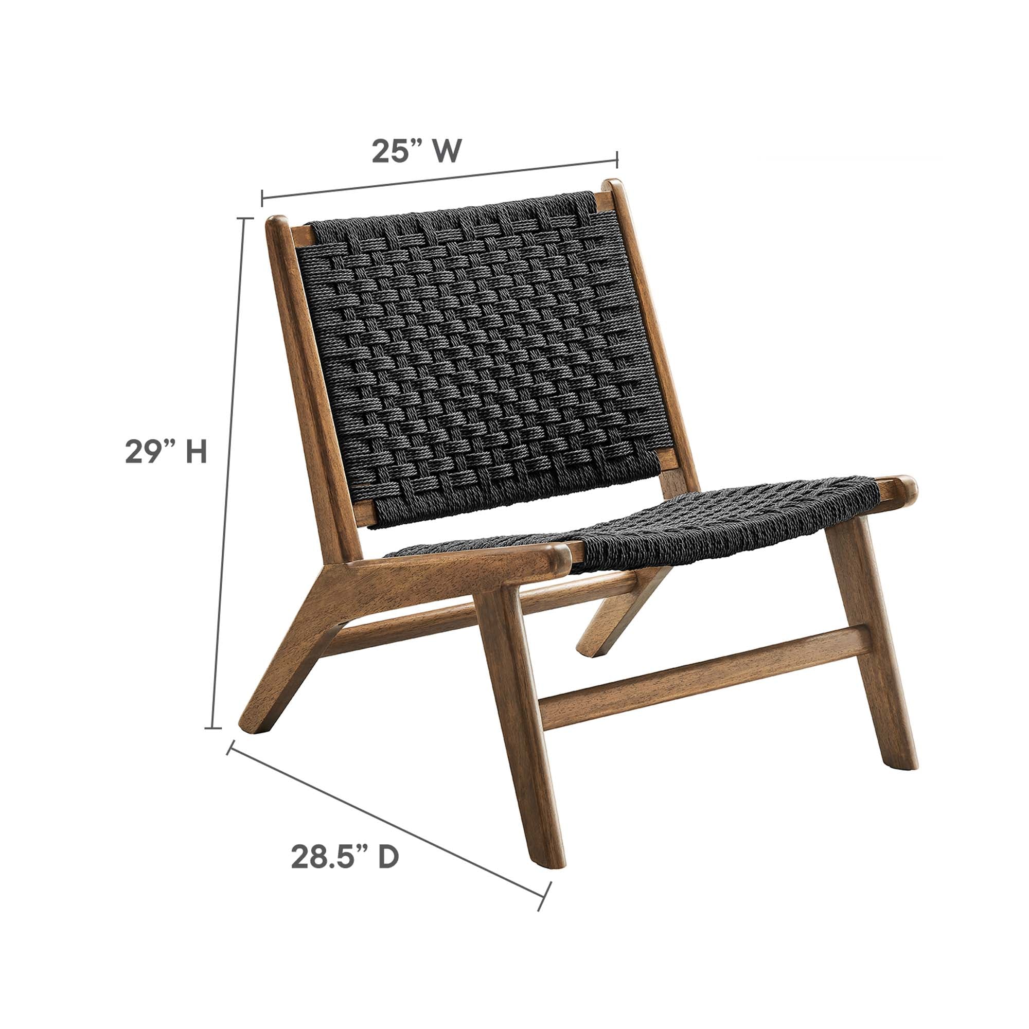 Modway Saoirse Woven Rope Wood Accent Lounge Chair
